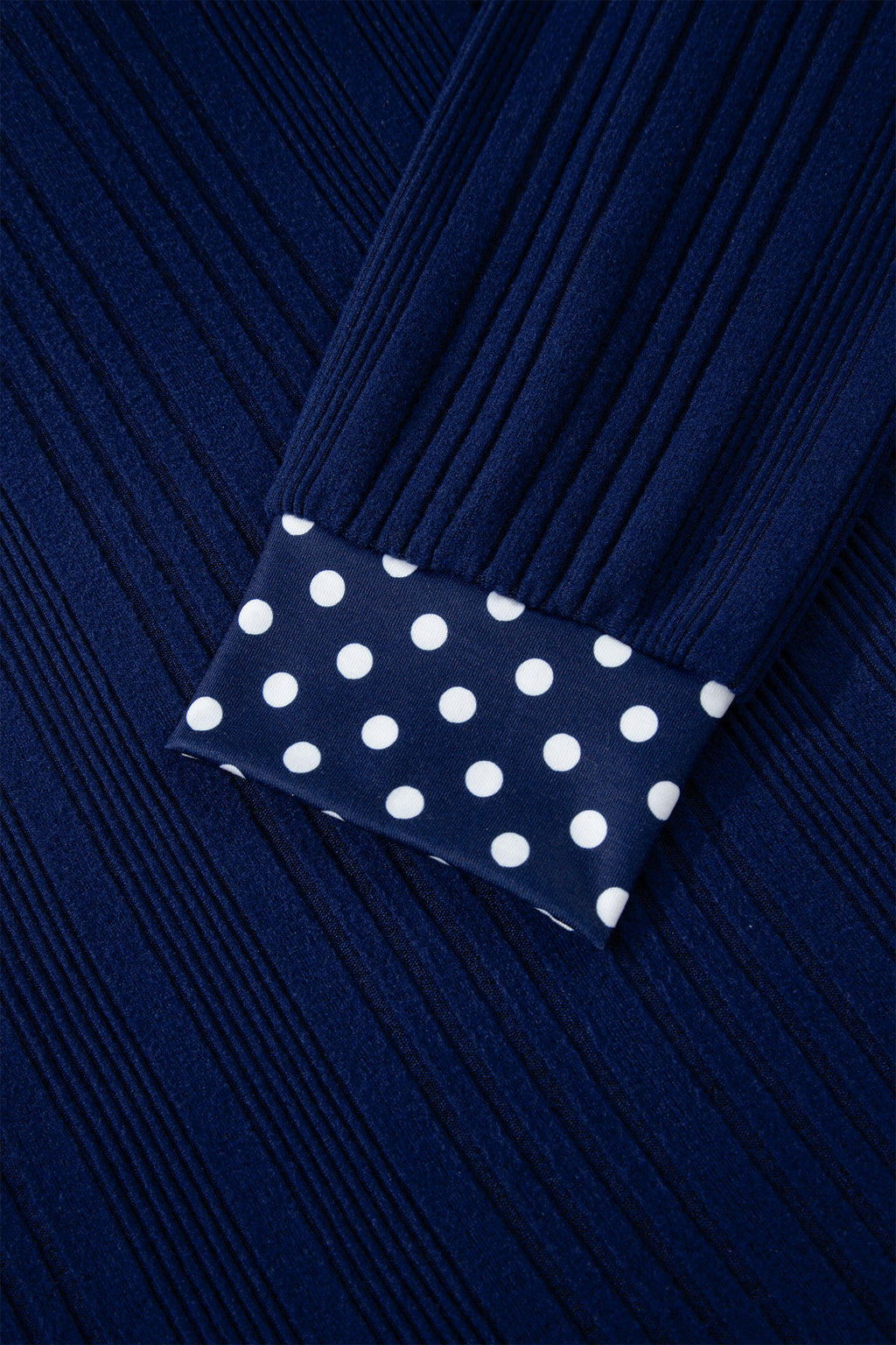 Polka Dot Bow Tie Ribbed Top