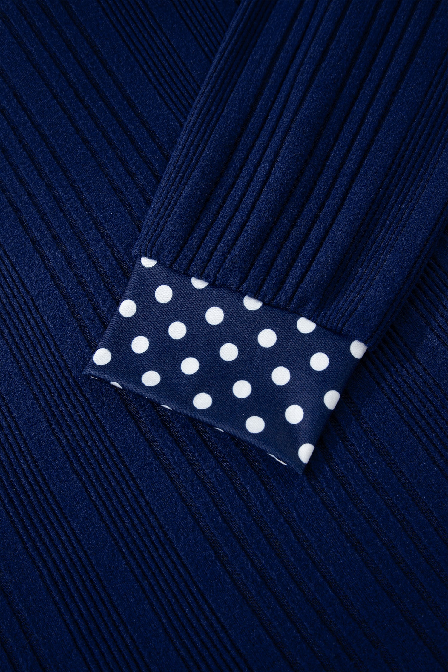 Polka Dot Bow Tie Ribbed Top
