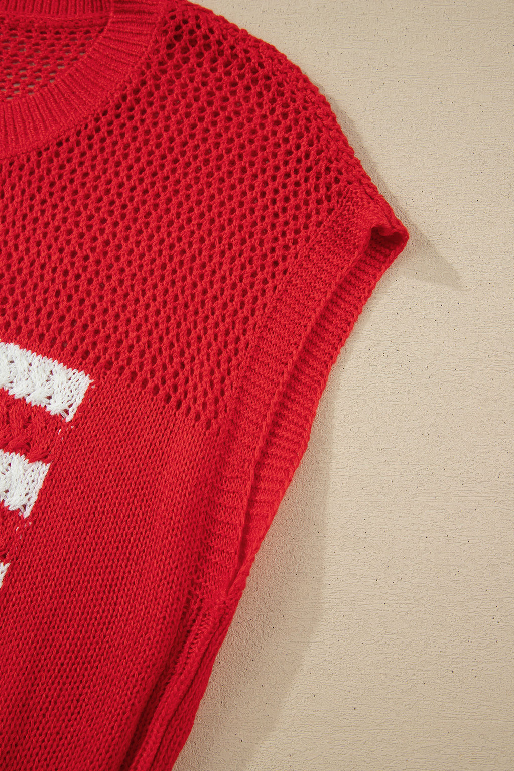 Fiery Red Flag Graphic Short Sleeve Sweater Top
