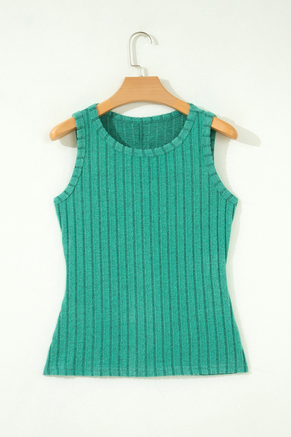 Sea Green Slim Ribbed Mineral Wash Tank Top
