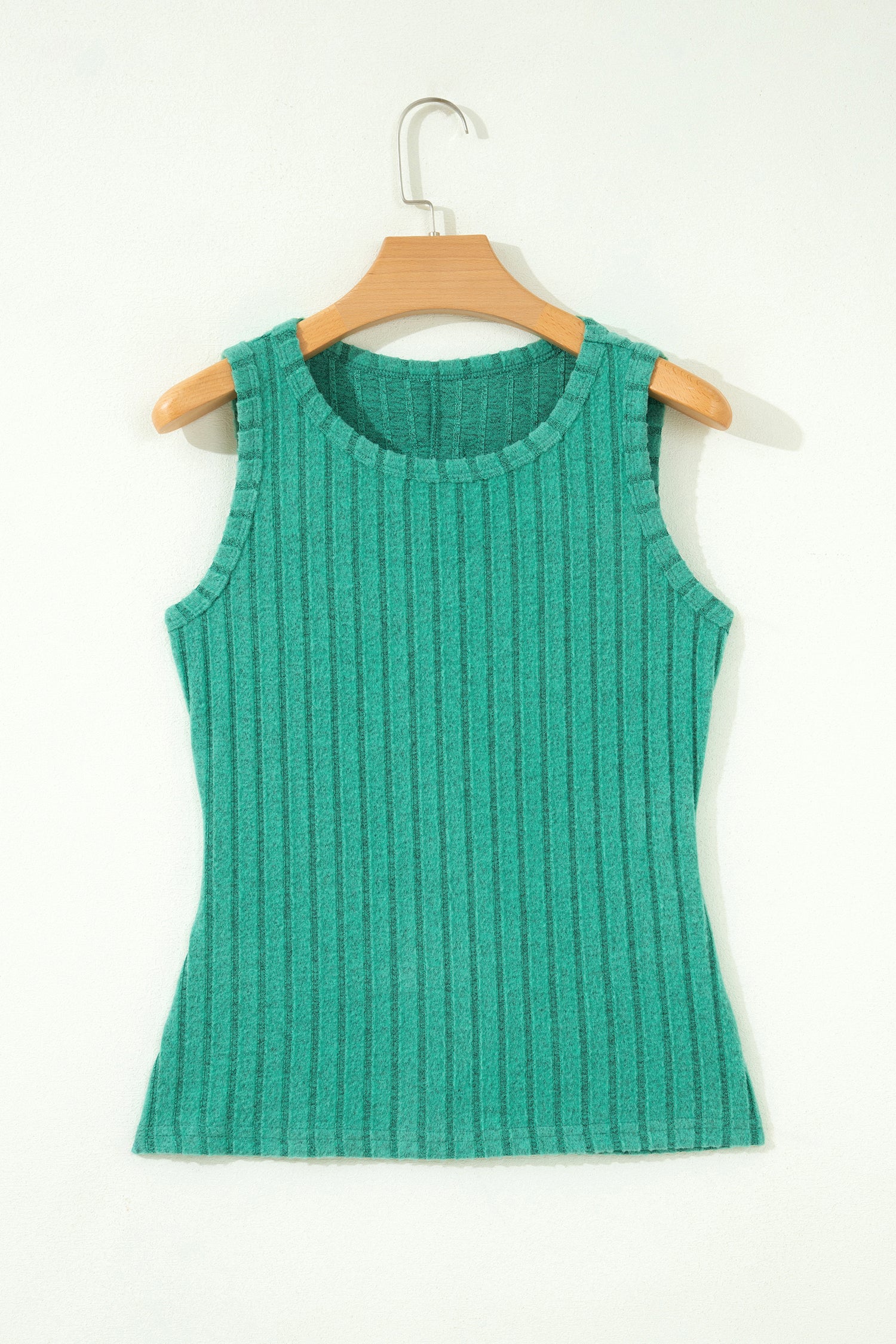 Sea Green Slim Ribbed Mineral Wash Tank Top