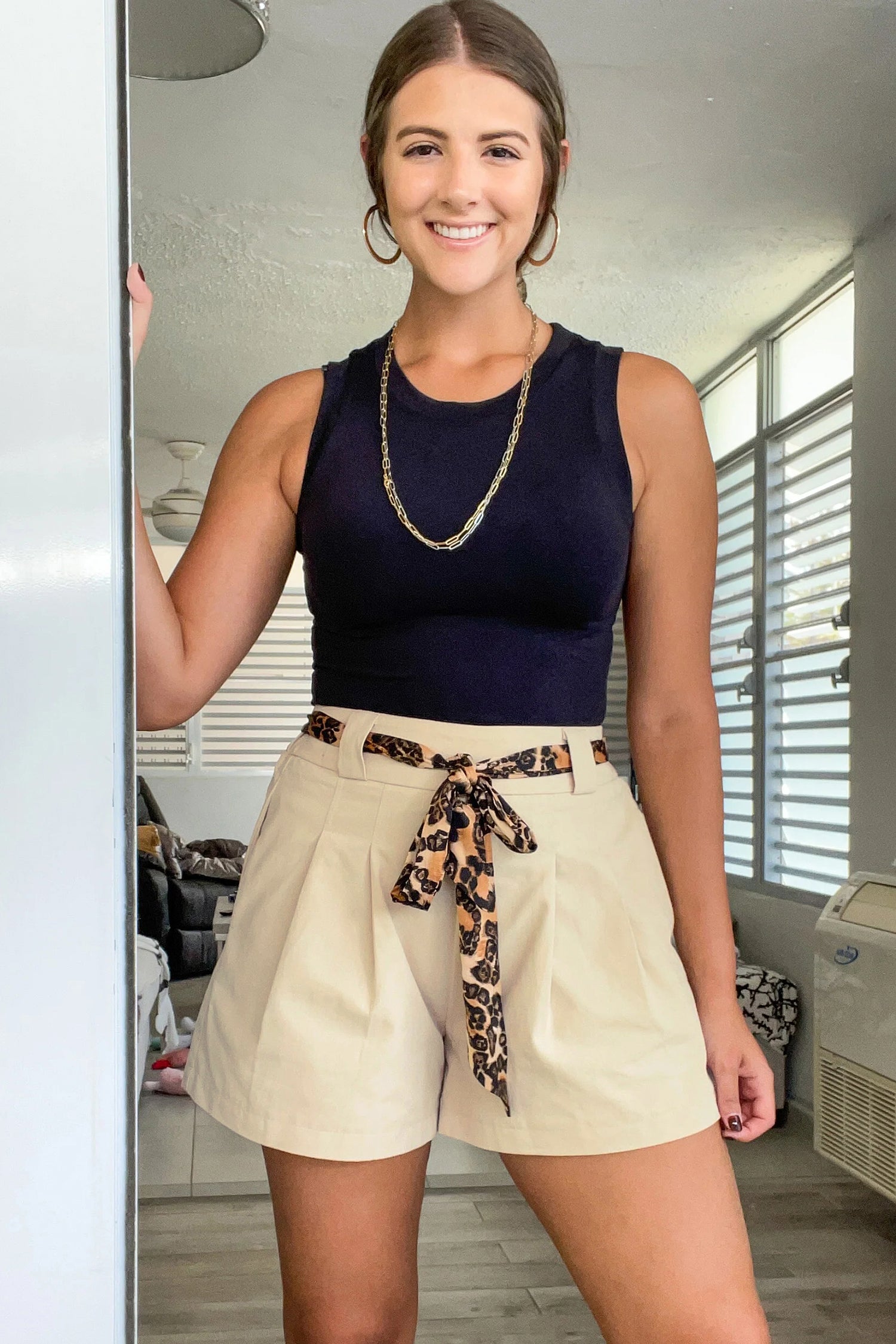 Oatmeal Leopard Shorts