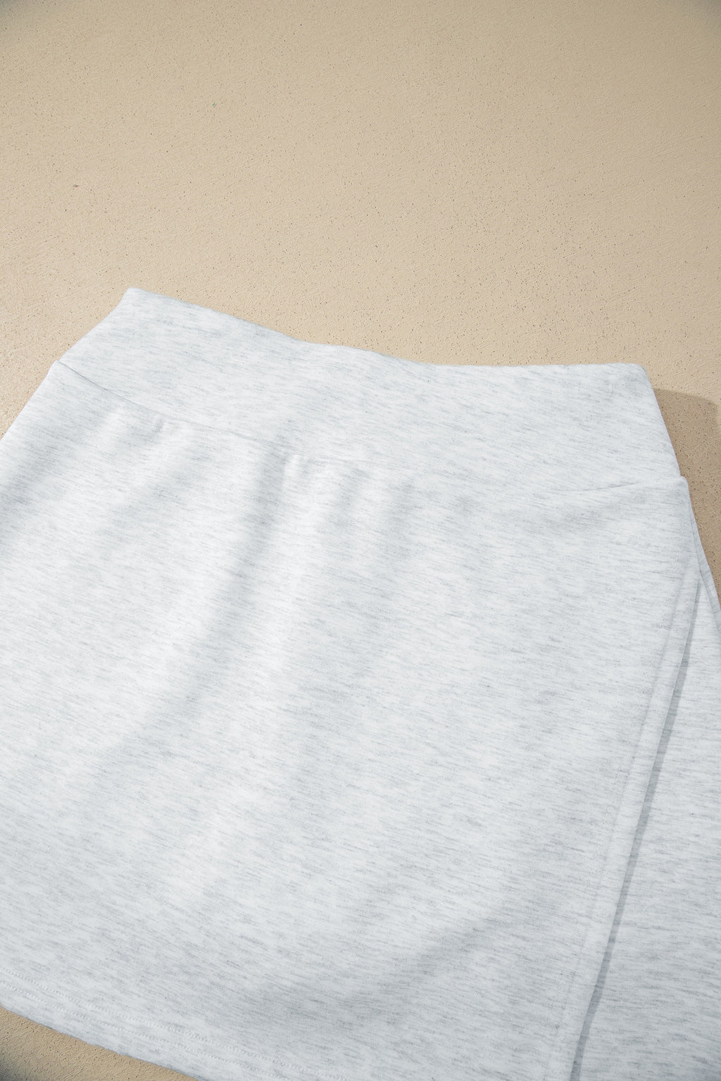 Light Grey Solid Color Sleeveless Zipper Tank and Skort Set