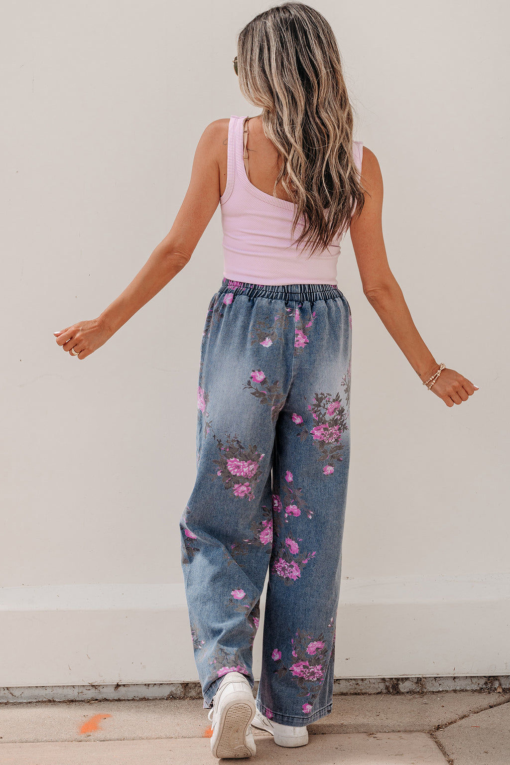 Floral Print Casual Jeans