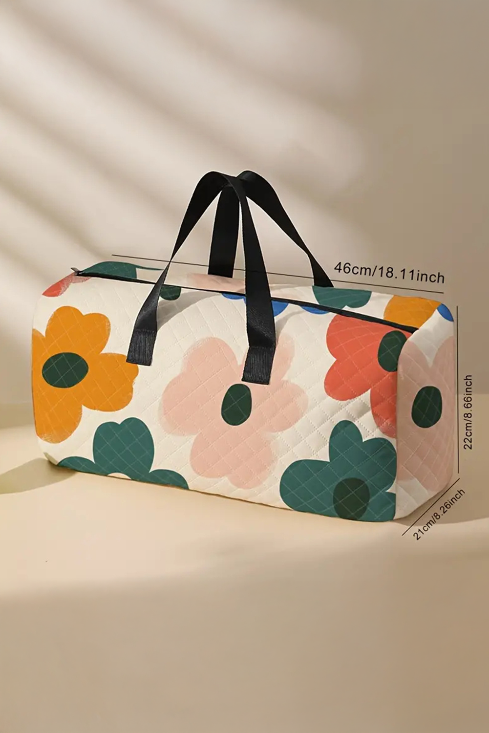 White Flower Duffel Bag