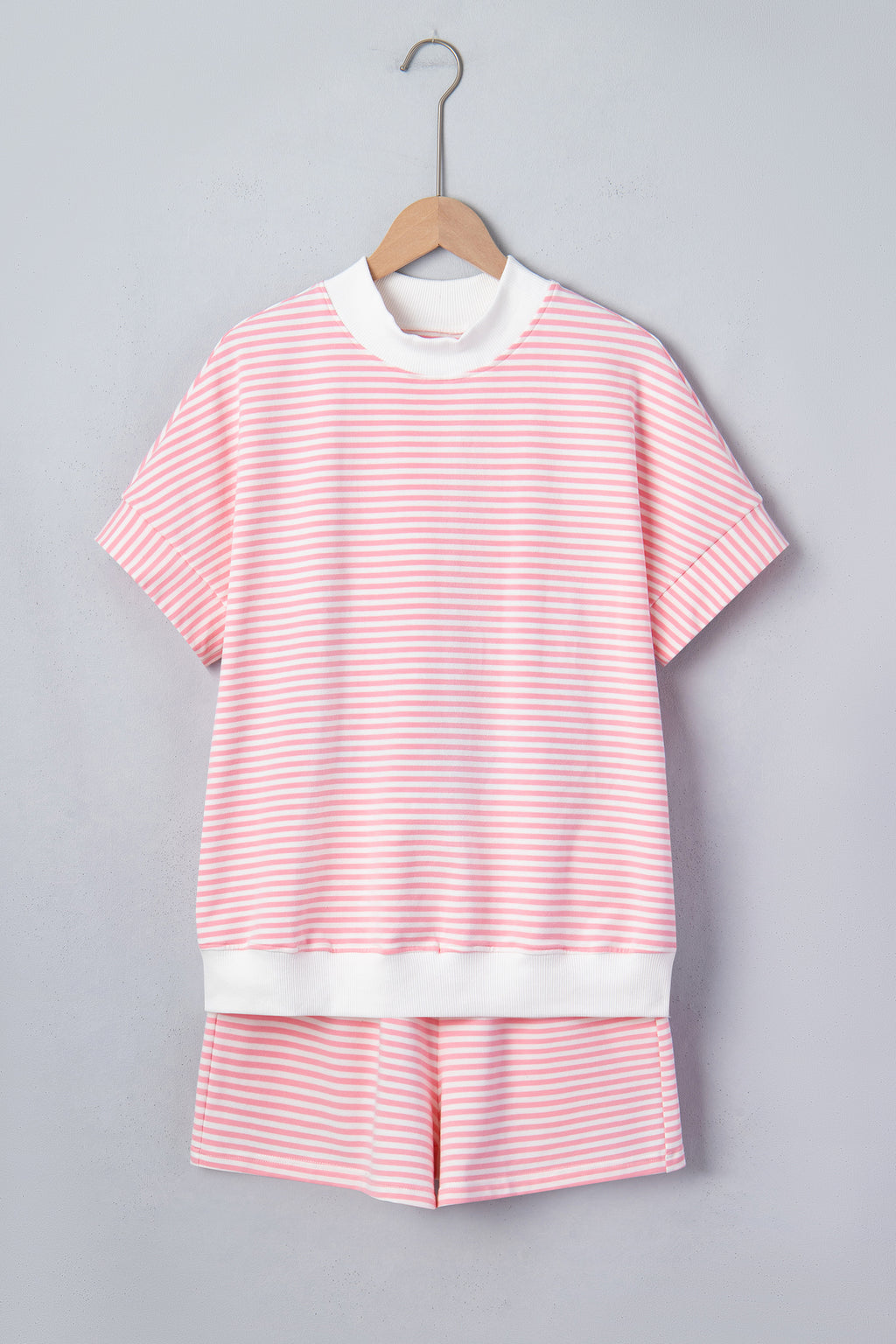 Pink Stripe 2pcs Short Set
