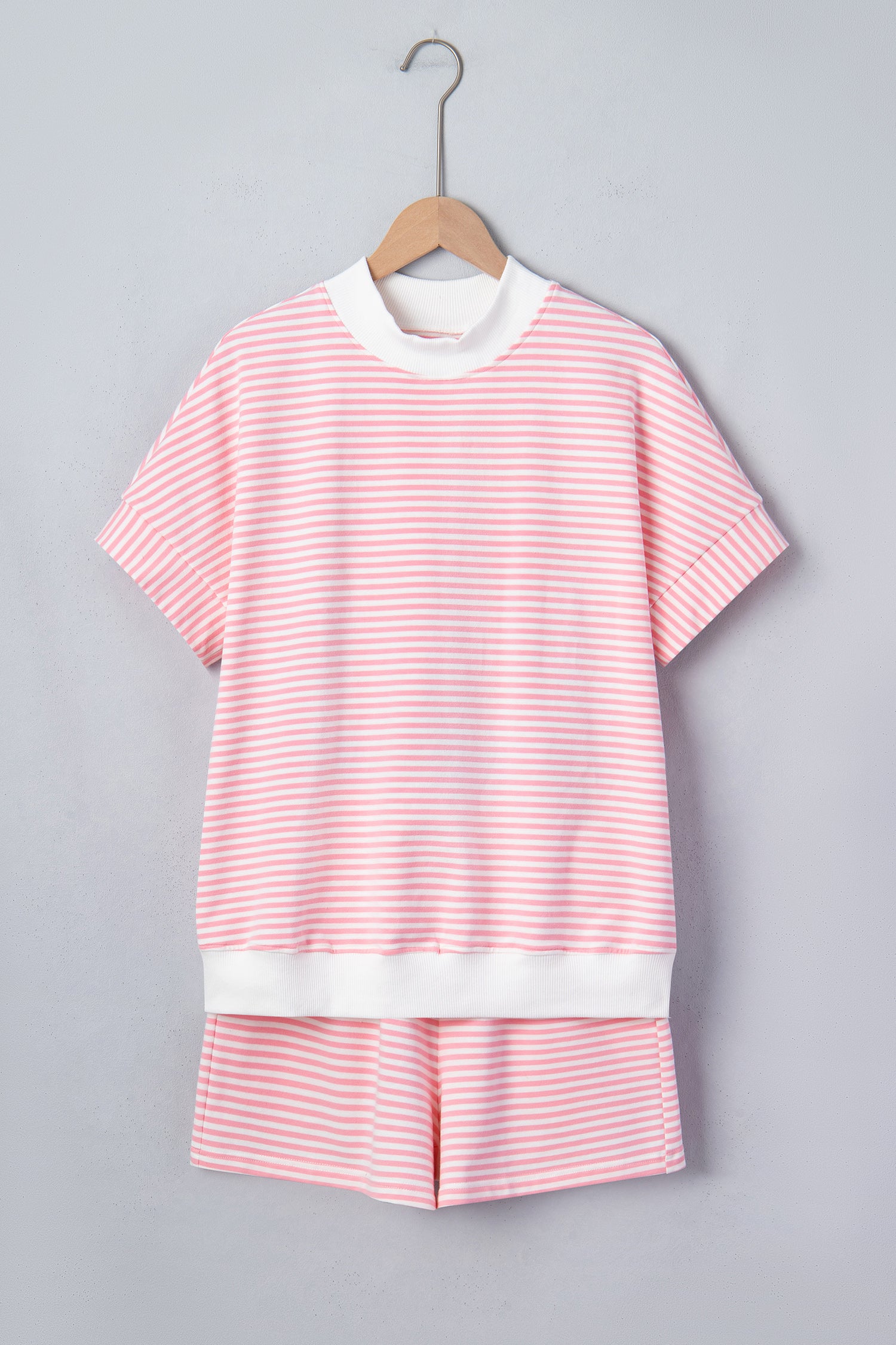 Pink Stripe 2pcs Short Set