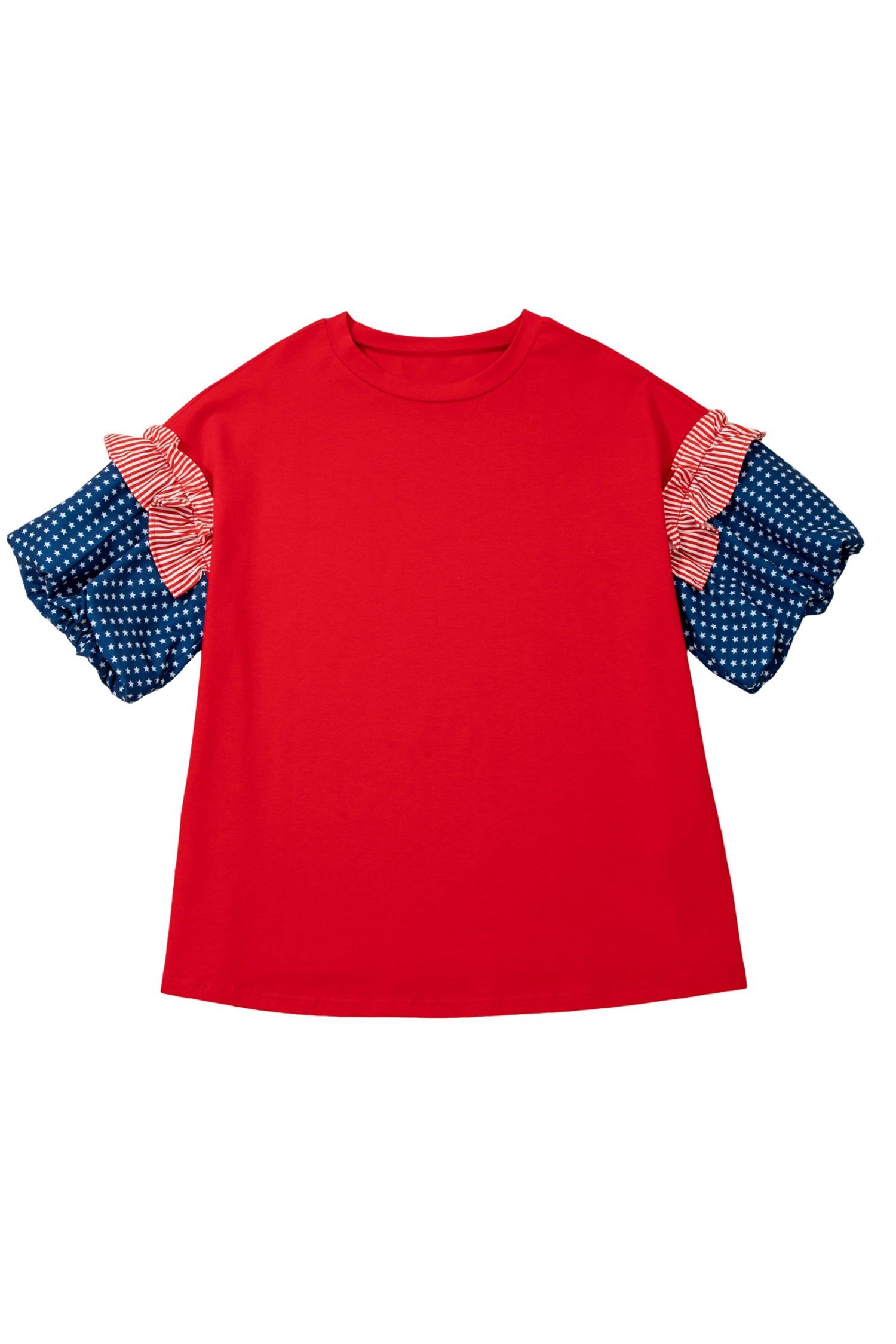 Star Spangled Ruffle Sleeve Top