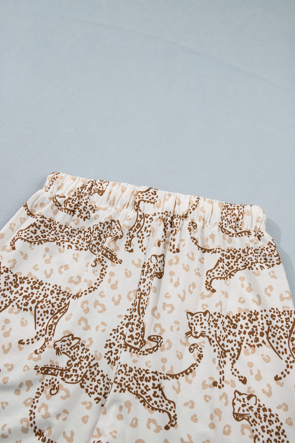 Yellow Leopard Print Colorblock Pocket Placket Long Sleeve Lounge Set