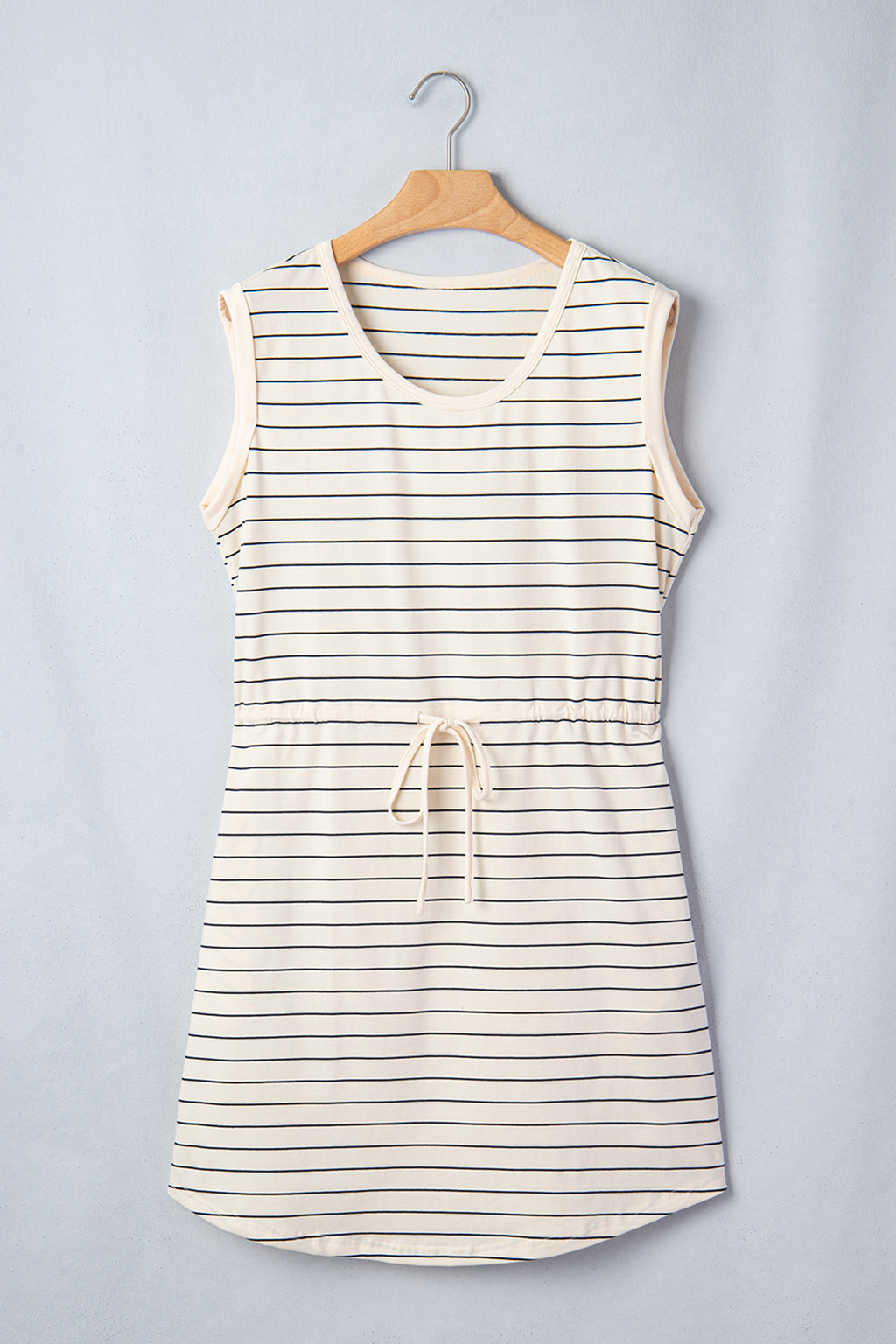 Stripe Drawstring Tunic Tank Mini Dress
