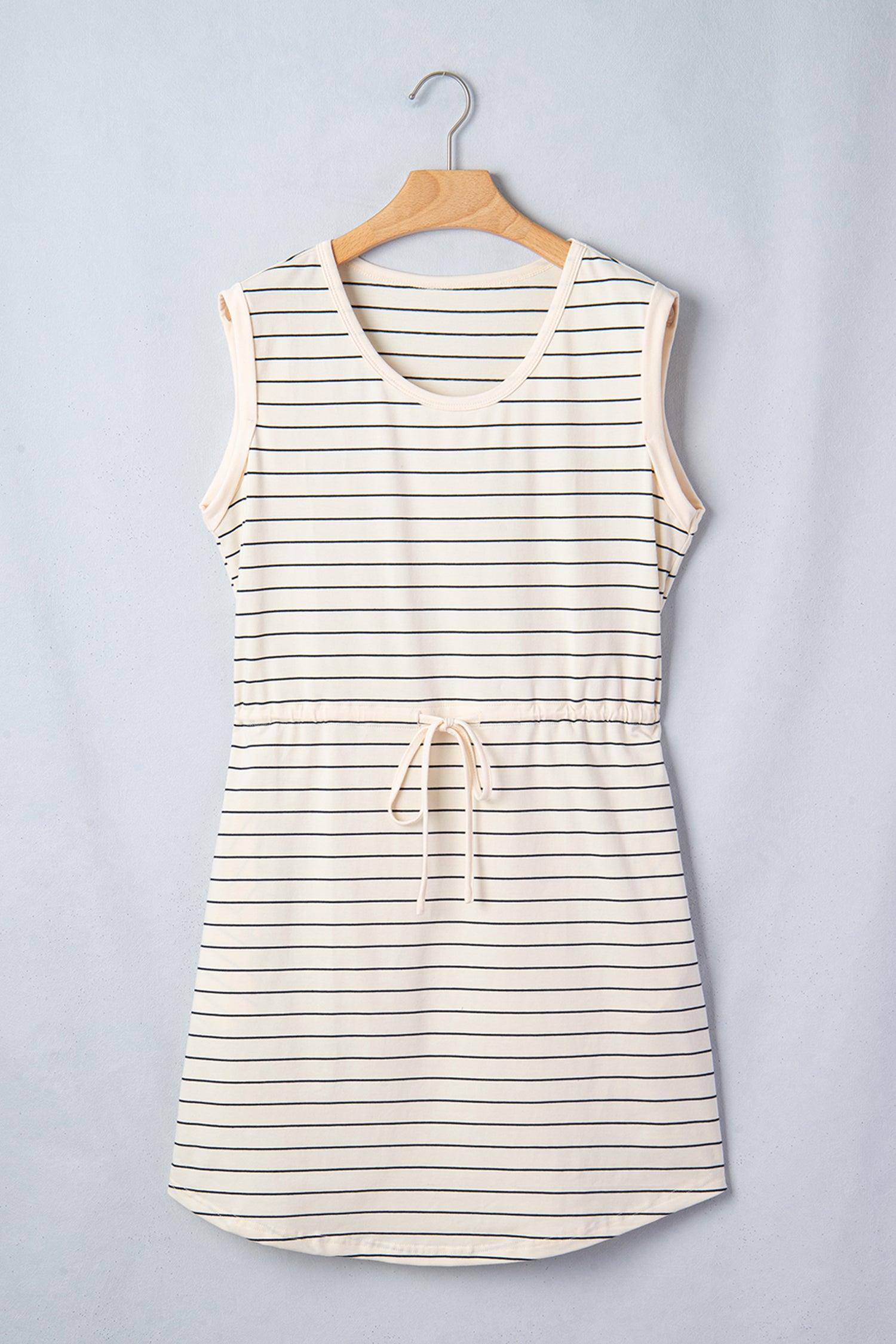 Stripe Drawstring Tunic Tank Mini Dress