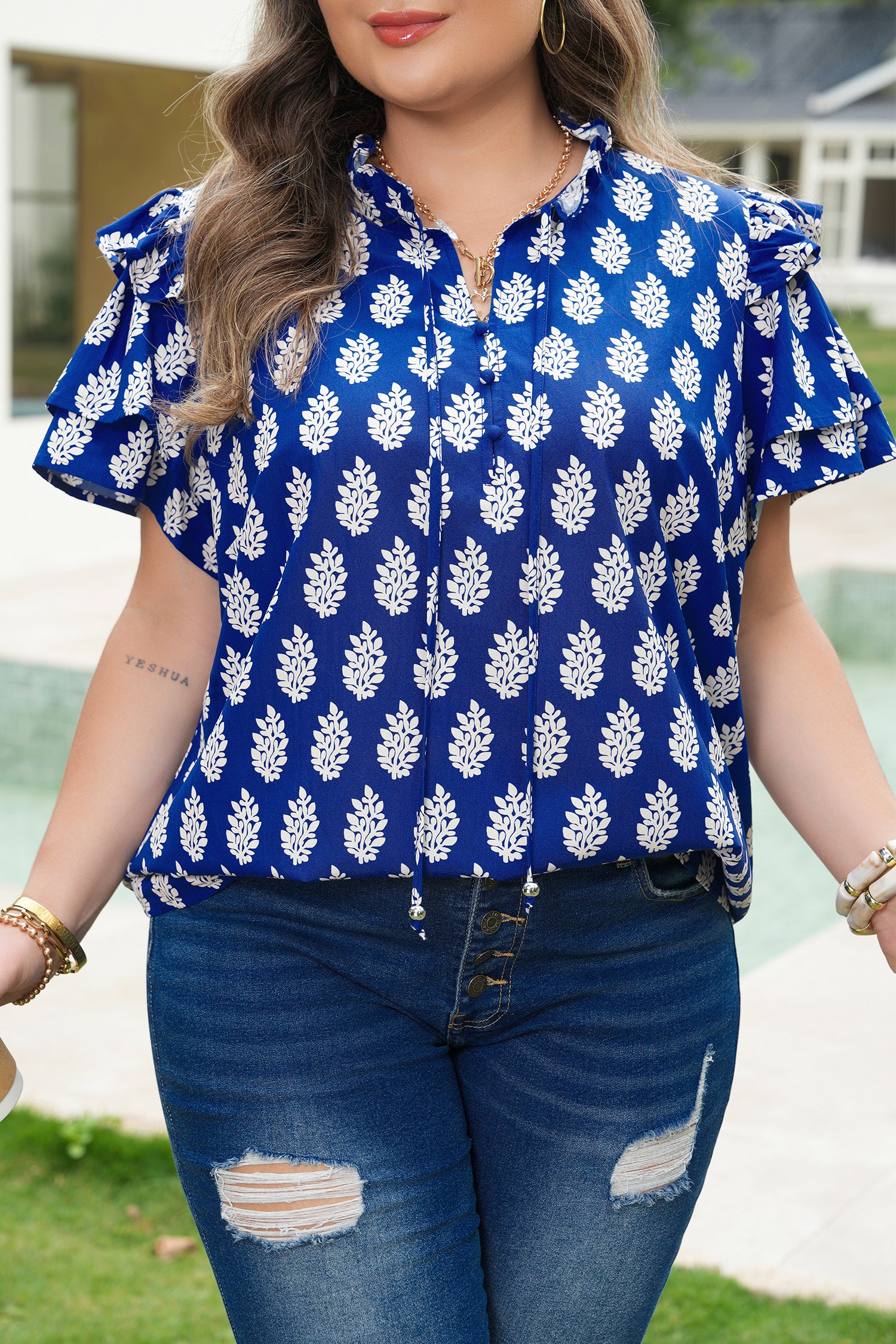 Royal Charm Printed Blouse