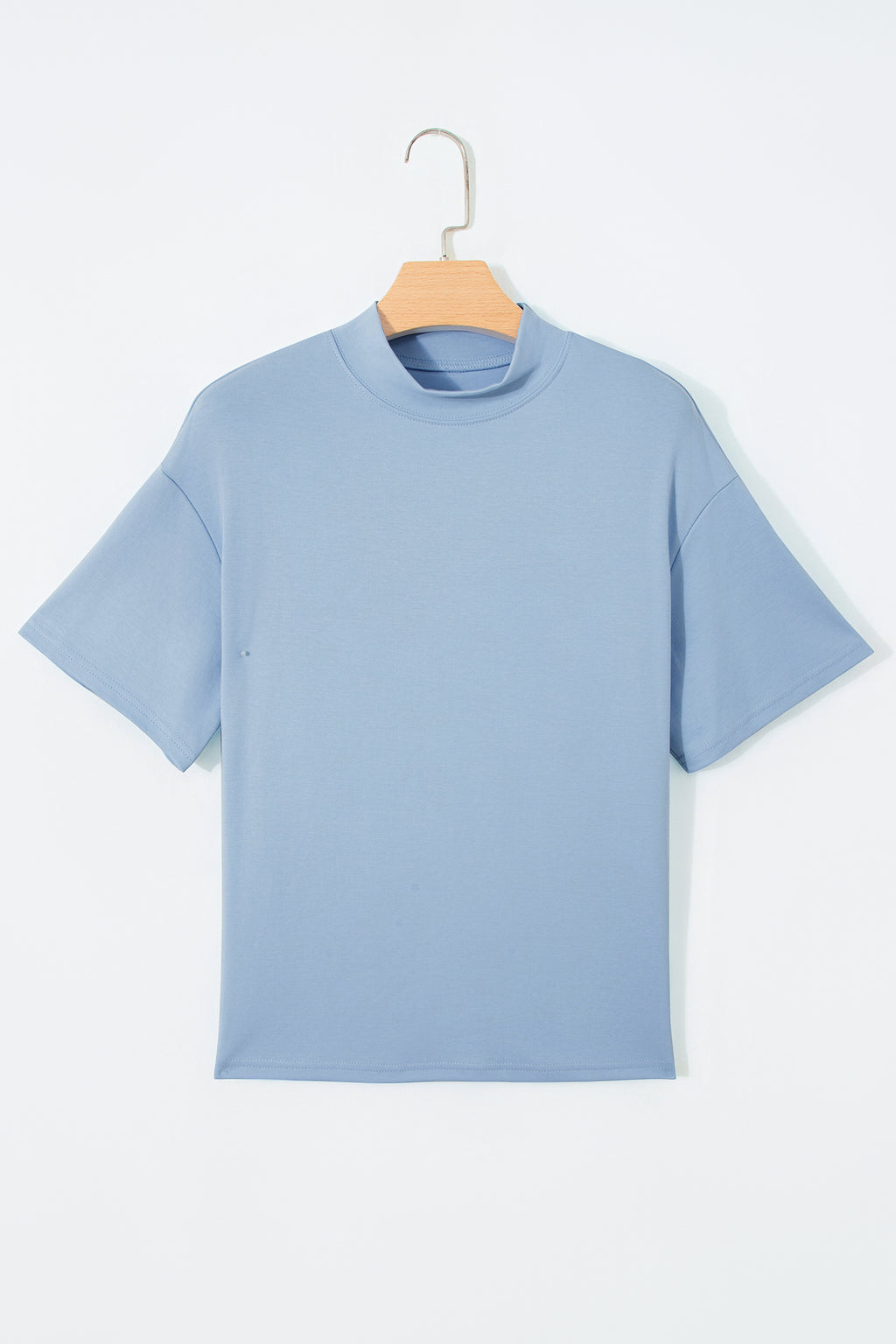 Sachet Pink Solid Color High Neck Oversize Tee