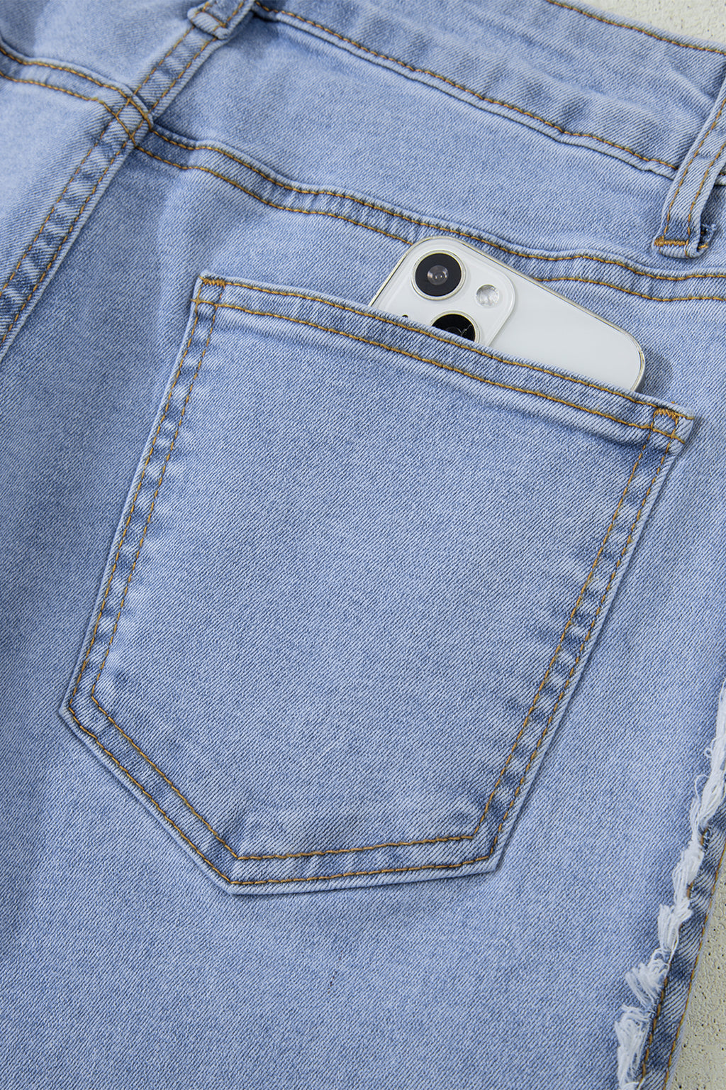 Stripe Frayed Shift Jeans