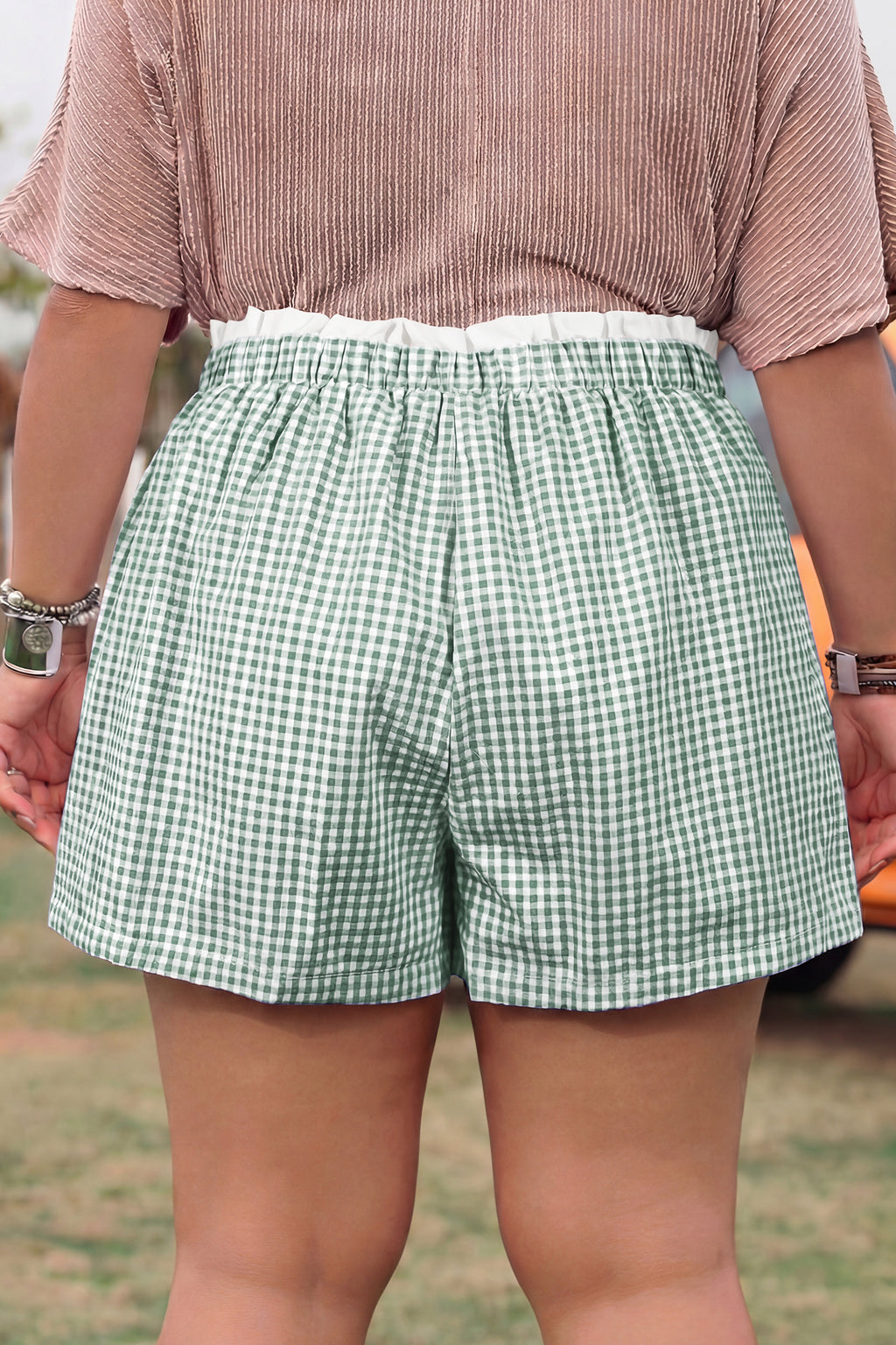 Savy Sage Plaid Shorts