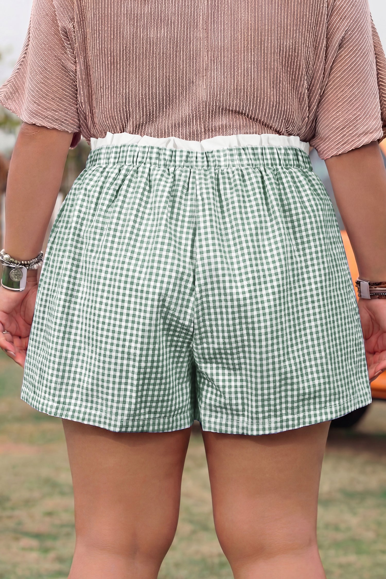 Savy Sage Plaid Shorts