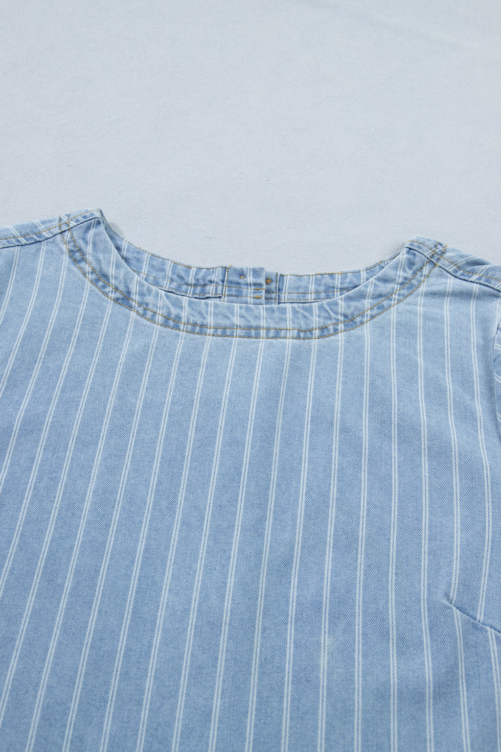 Sky Blue Stripe Denim Mini Dress