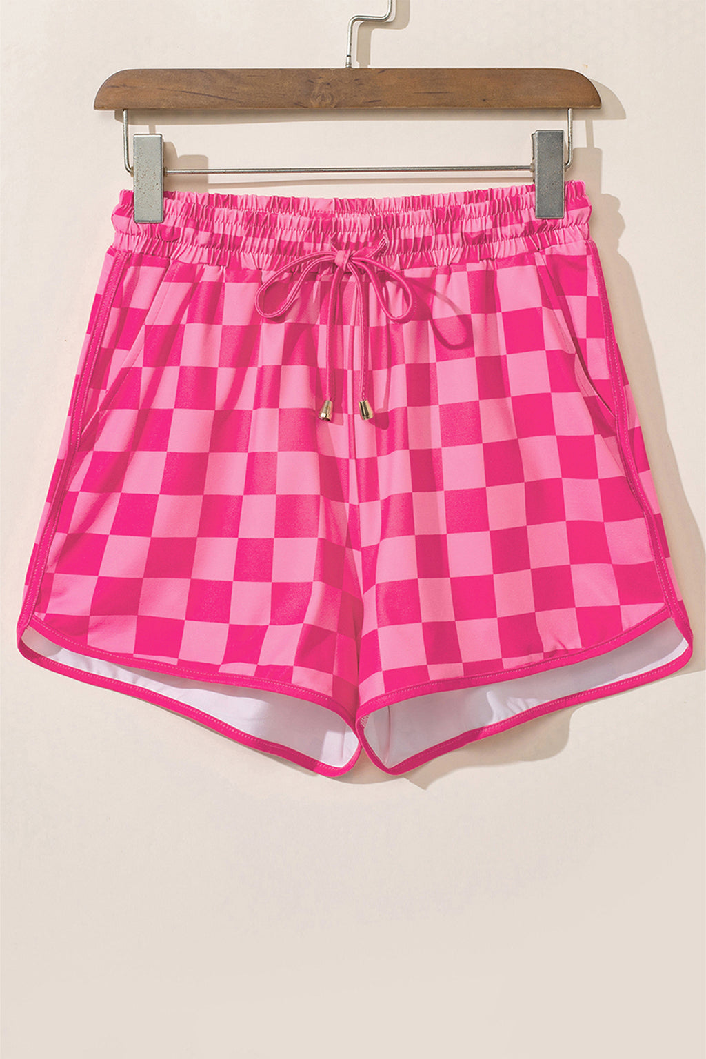 Rose Checkered Casual Shorts