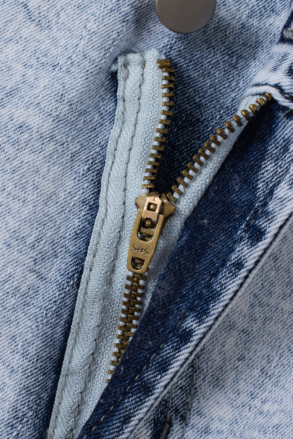 Acid Wash Crossed Denim Shorts