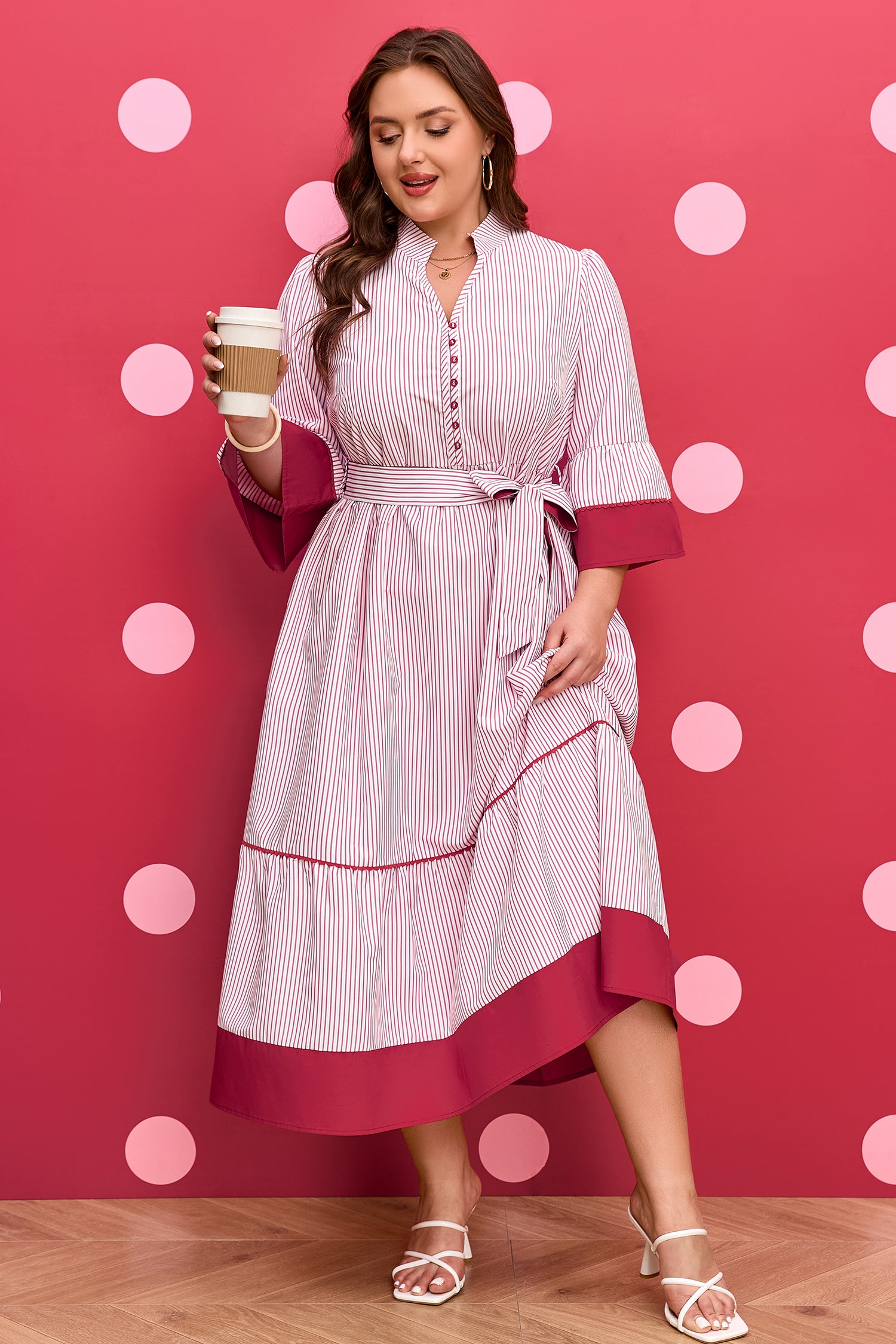 Sweetheart Stripe Midi Dress