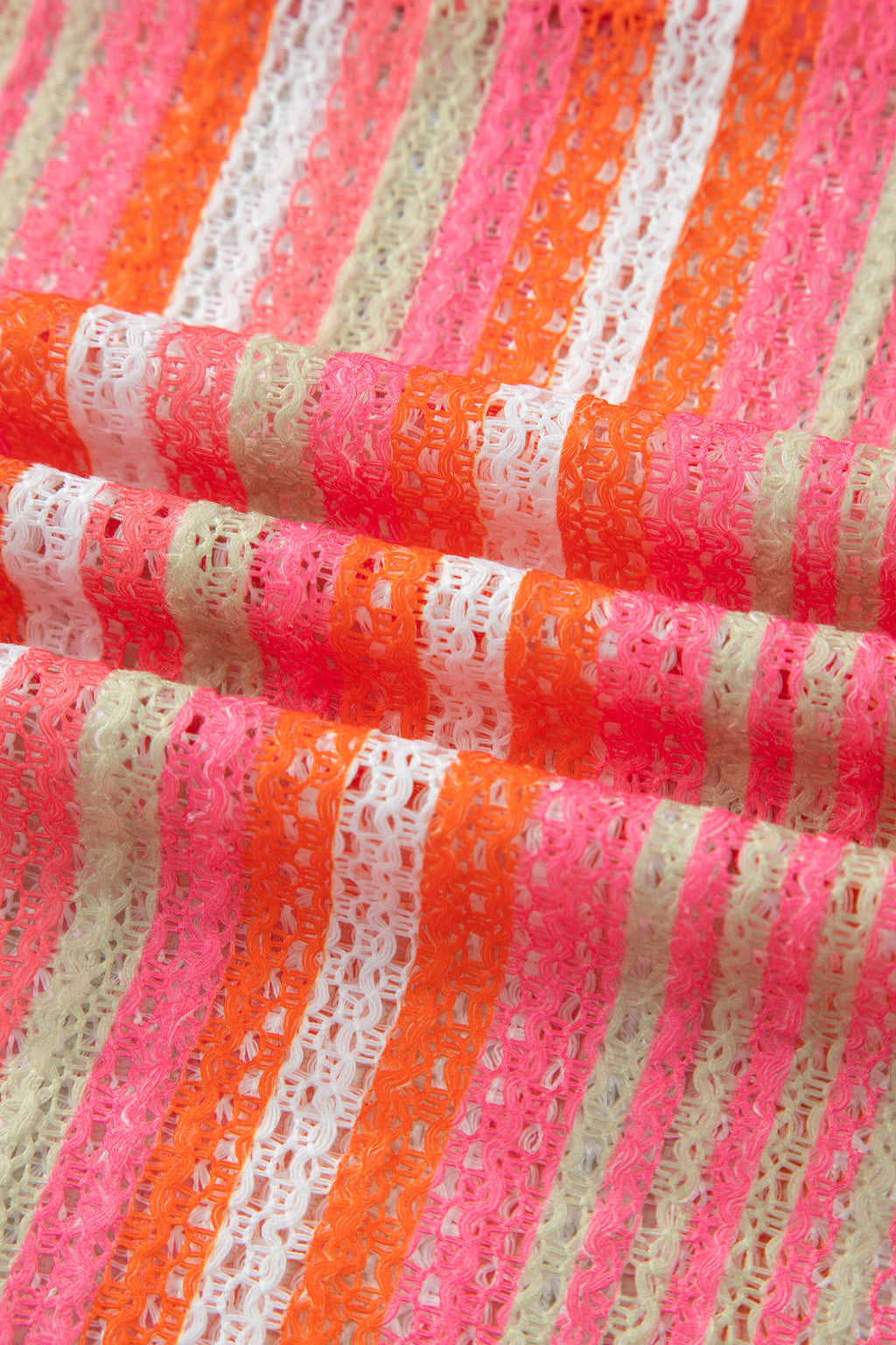 Pink Stripe Ruffled Vacation Maxi Dress