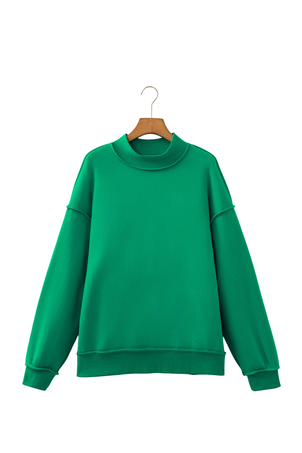 Red Dahlia Oversize Drop Shoulder Reversible Mock Neck Sweatshirt