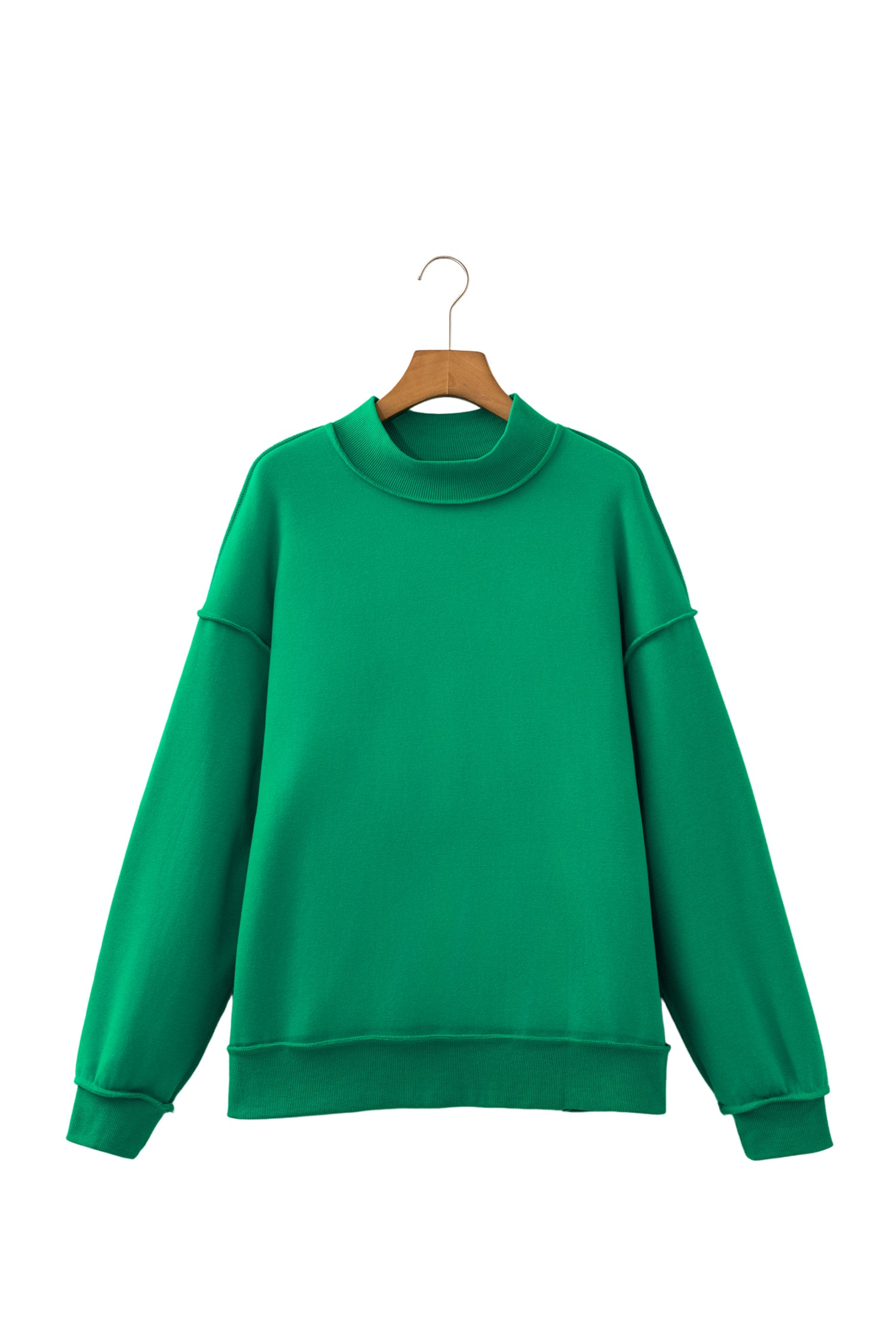 Red Dahlia Oversize Drop Shoulder Reversible Mock Neck Sweatshirt