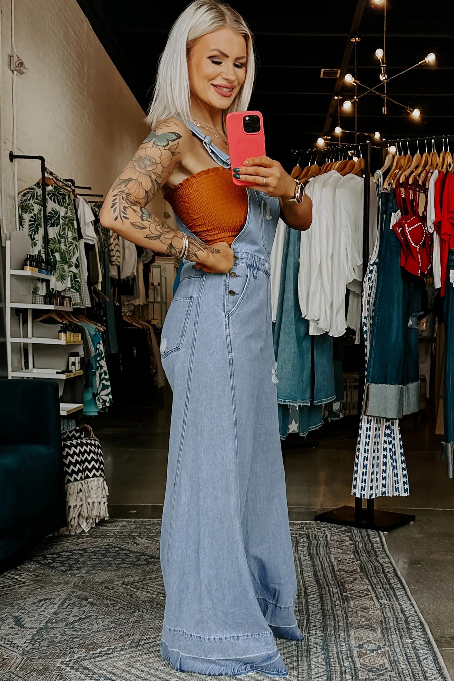 Retro Denim Overall Jumpsuit