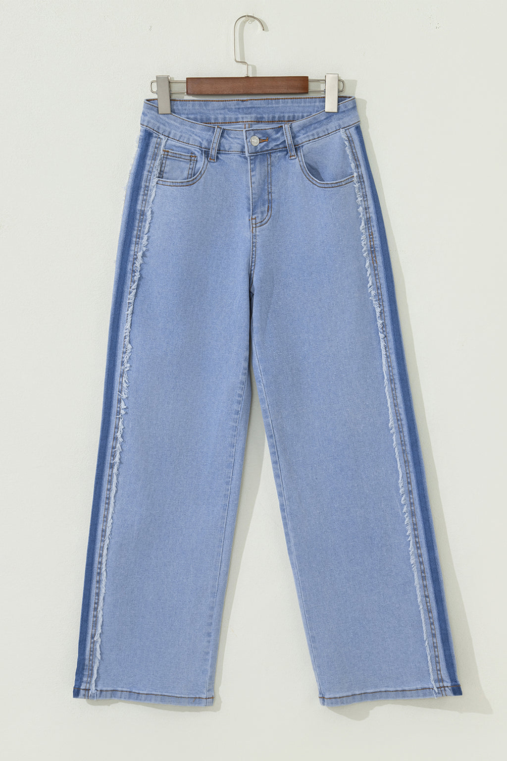 Stripe Frayed Shift Jeans