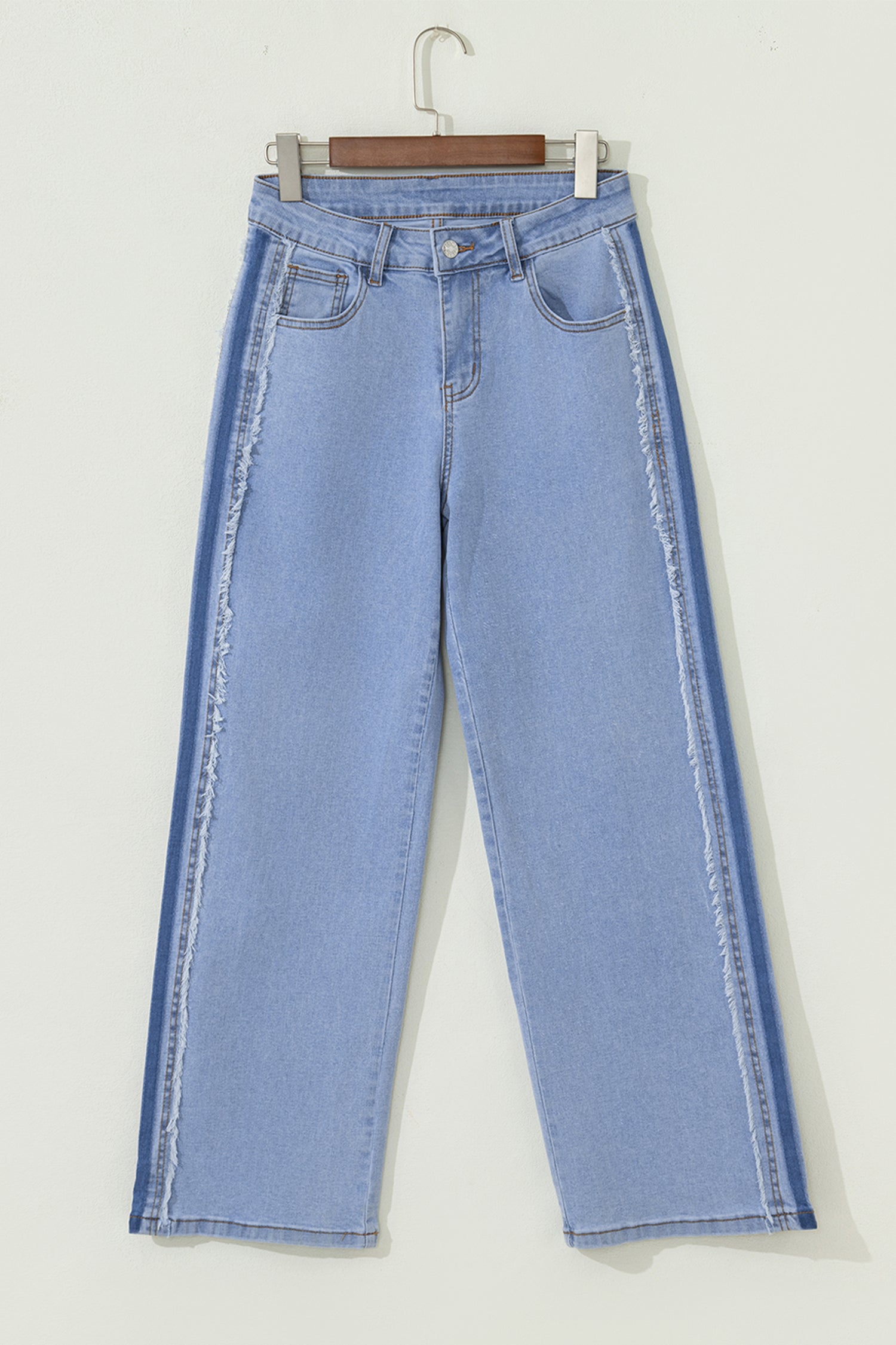 Stripe Frayed Shift Jeans