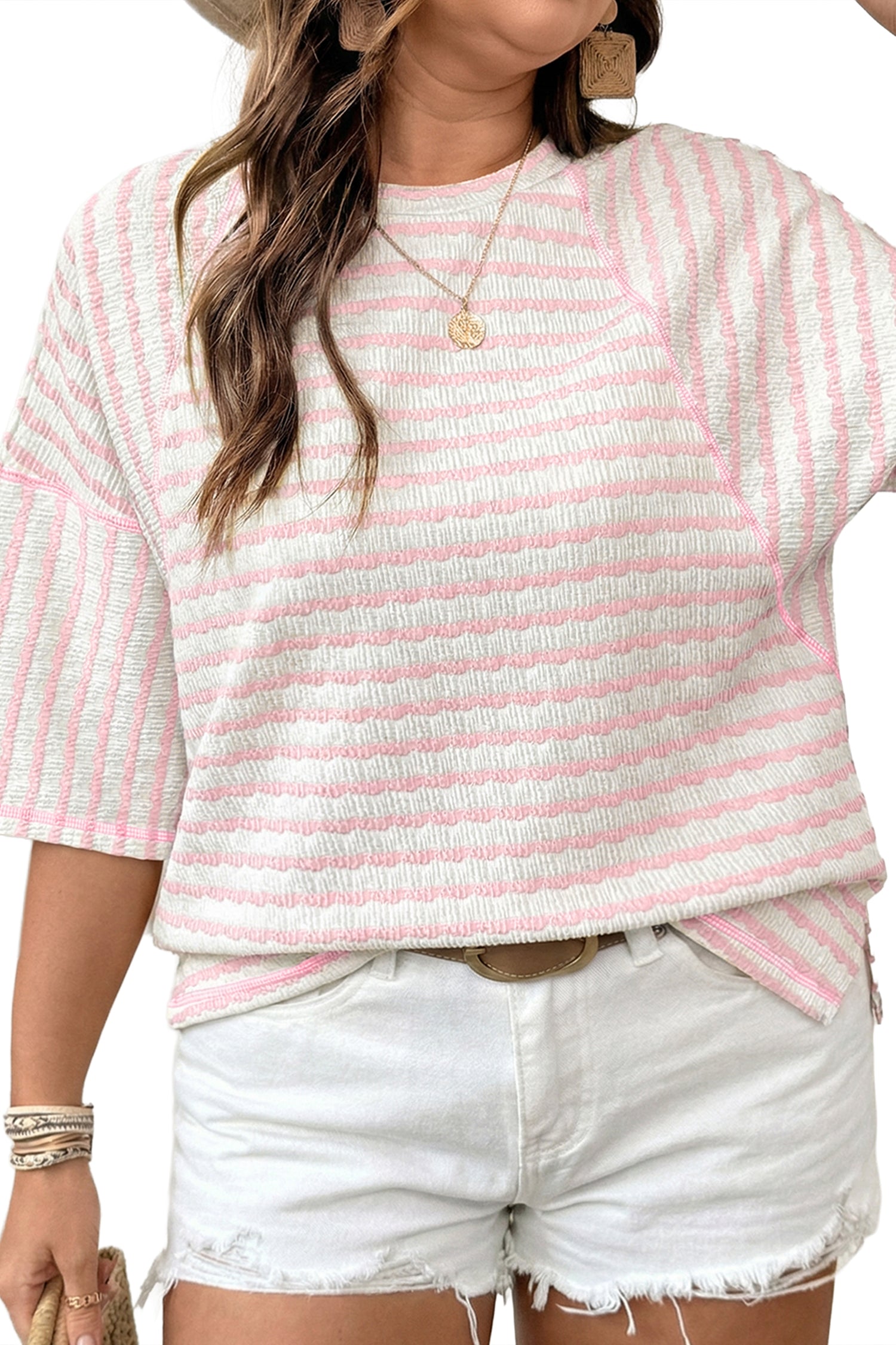 Blushing Striped Top