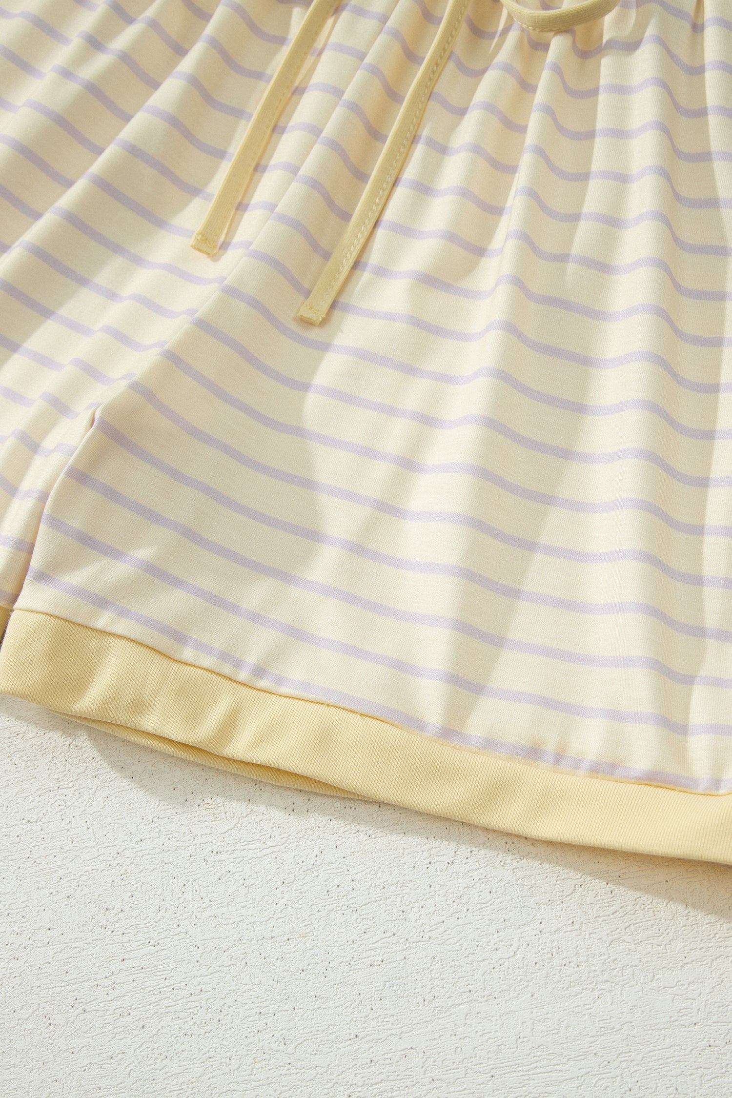 Yellow Stripe Relaxed Tee Drawstring Shorts 2pcs Outfit