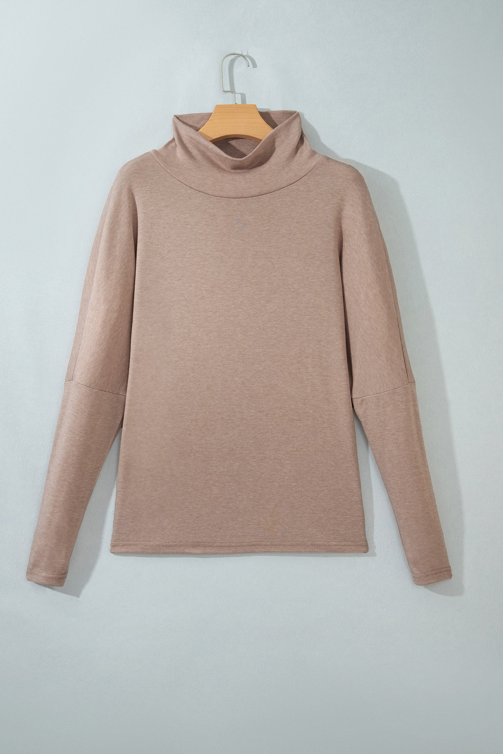 Smoke Gray High Neck Long Sleeve Shift Blouse