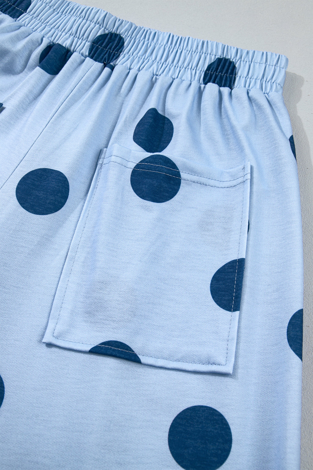 Brown Polka Dot Wide Leg Elastic Waist Casual Pants