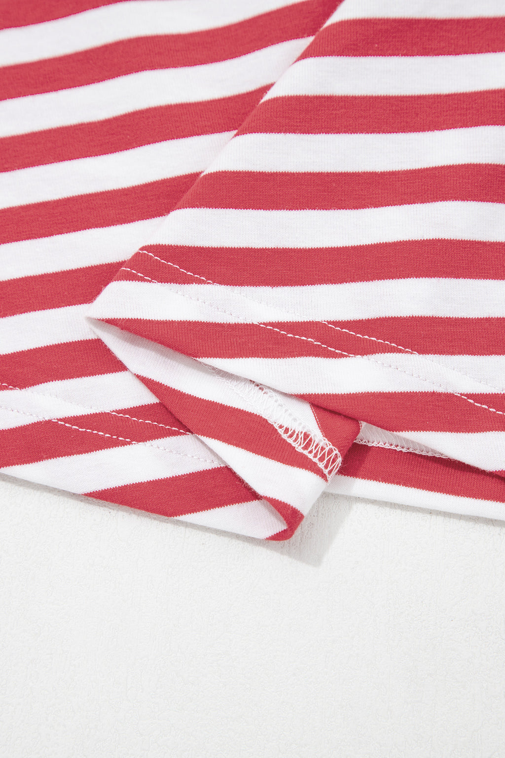 Red Nautical Tie Contrast Trim Round Neck T Shirt Mini Dress