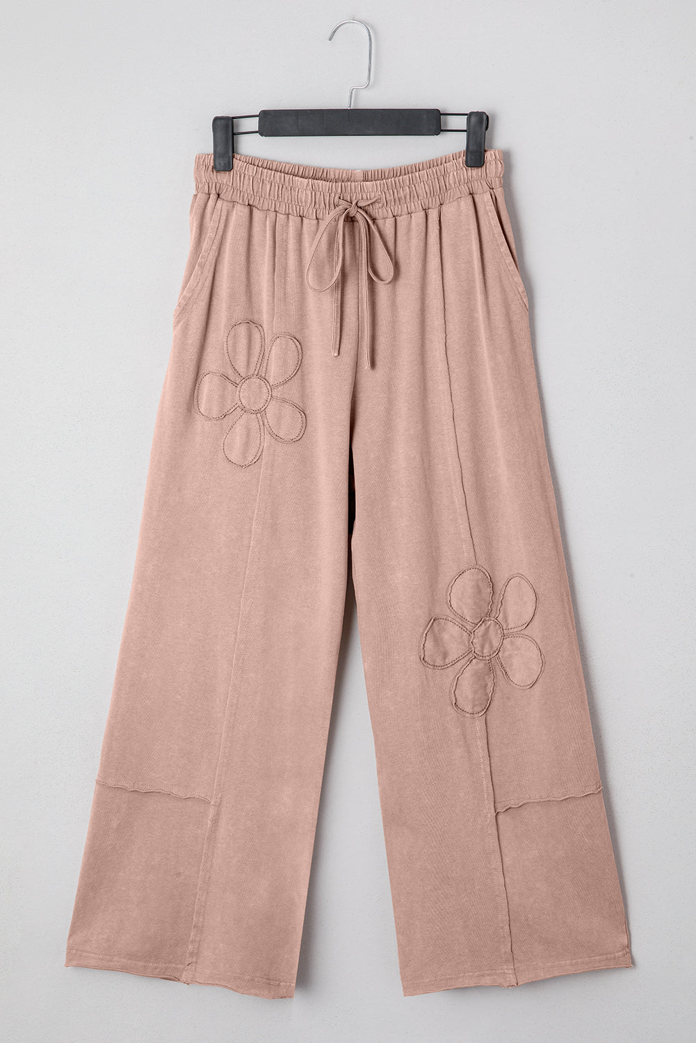 Terry Knit Cropped Wide Leg Pants
