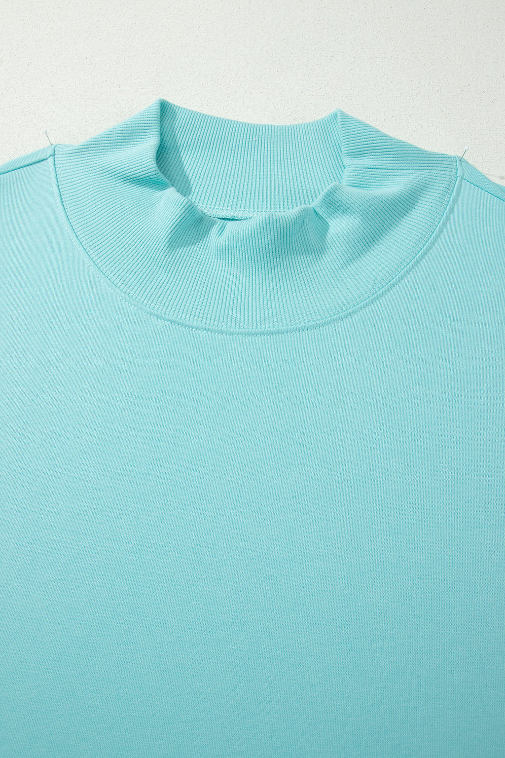 Mint Green Plus Size High Neck Cap Sleeve Top