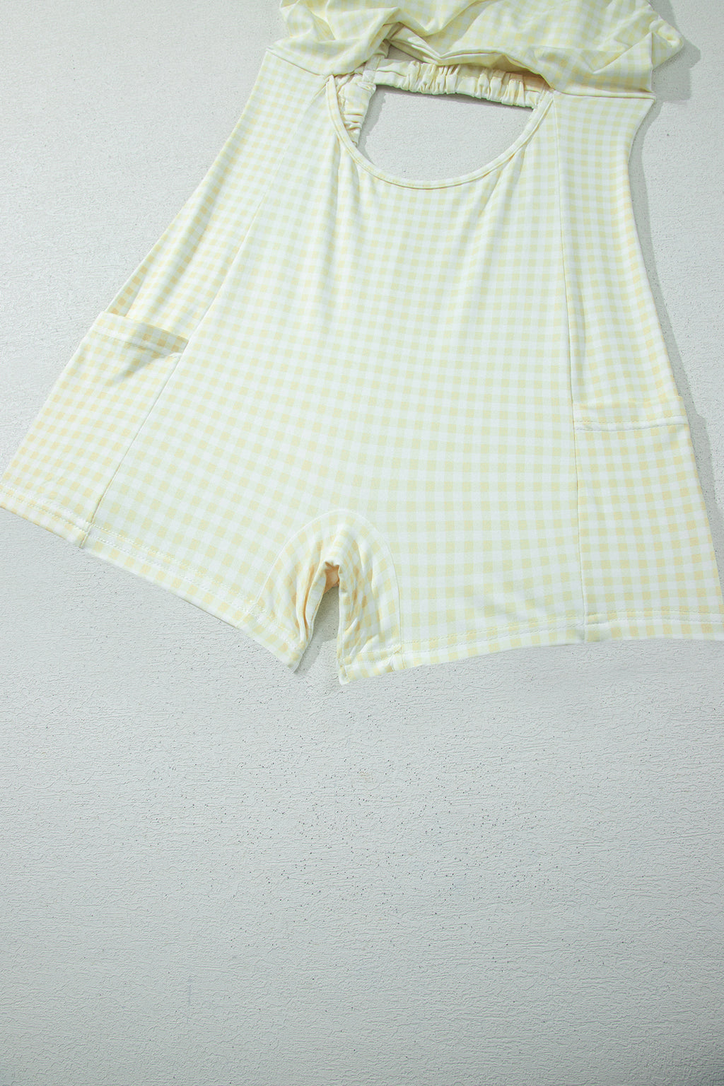 White Faux Two Piece Gingham Contrast Patchwork Loose Mini Dress