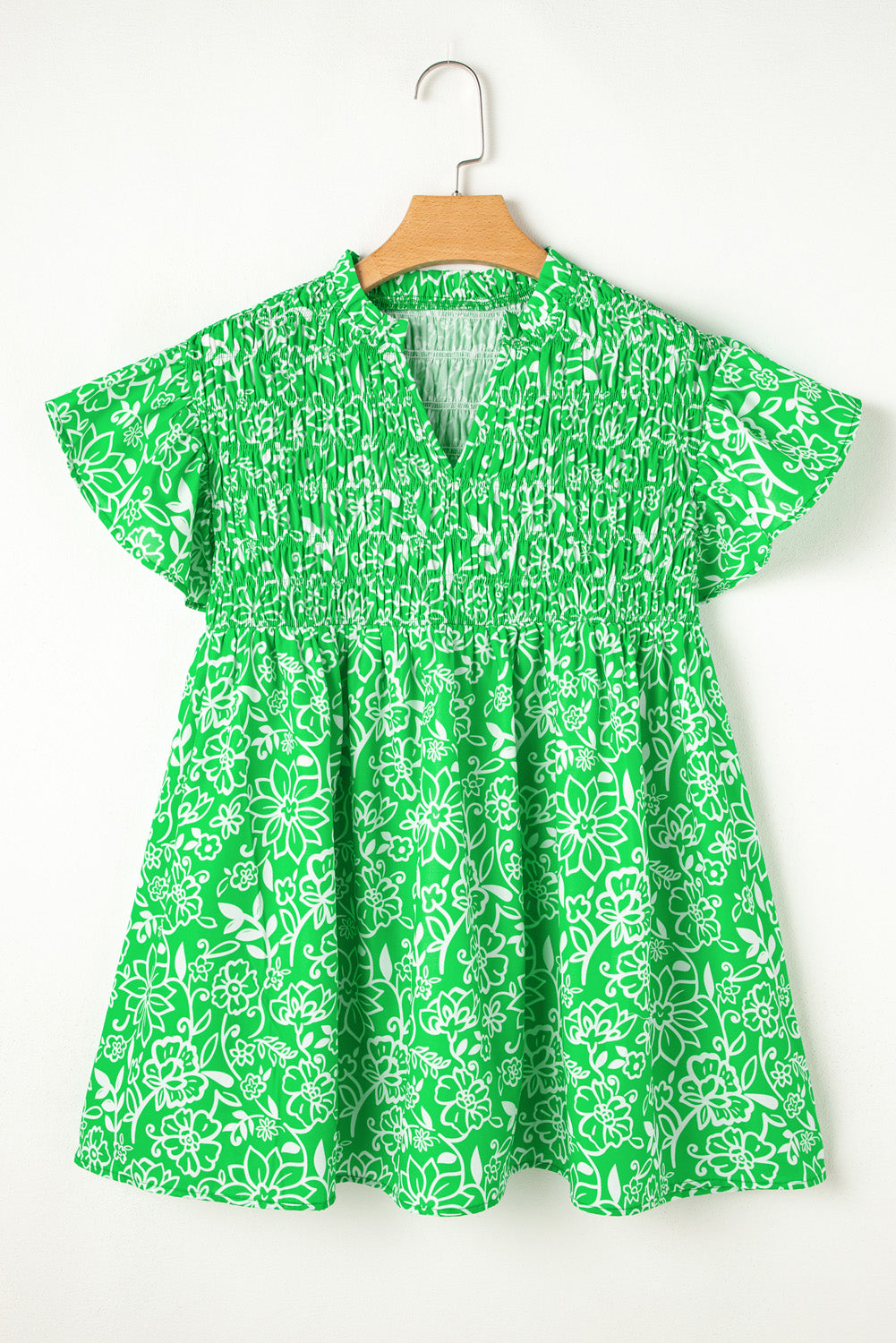 Dashing Spring Floral Flutter Blouse