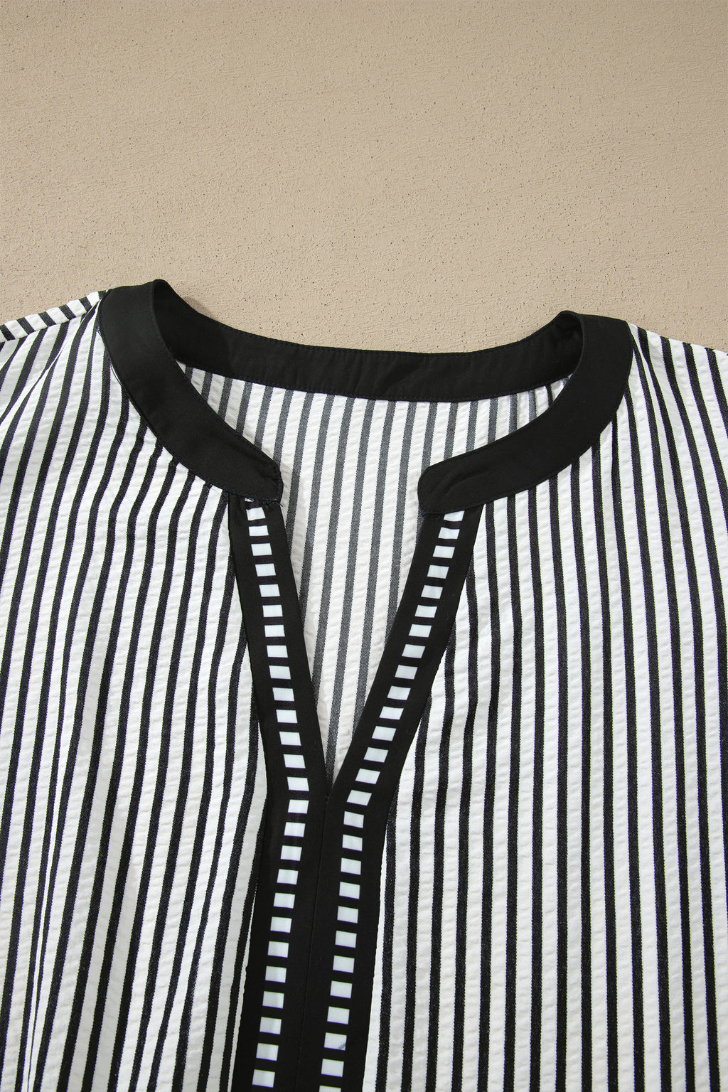 Black Stripe Plus Size Slit V Neck Tiered Flutter Sleeve Maxi Dress
