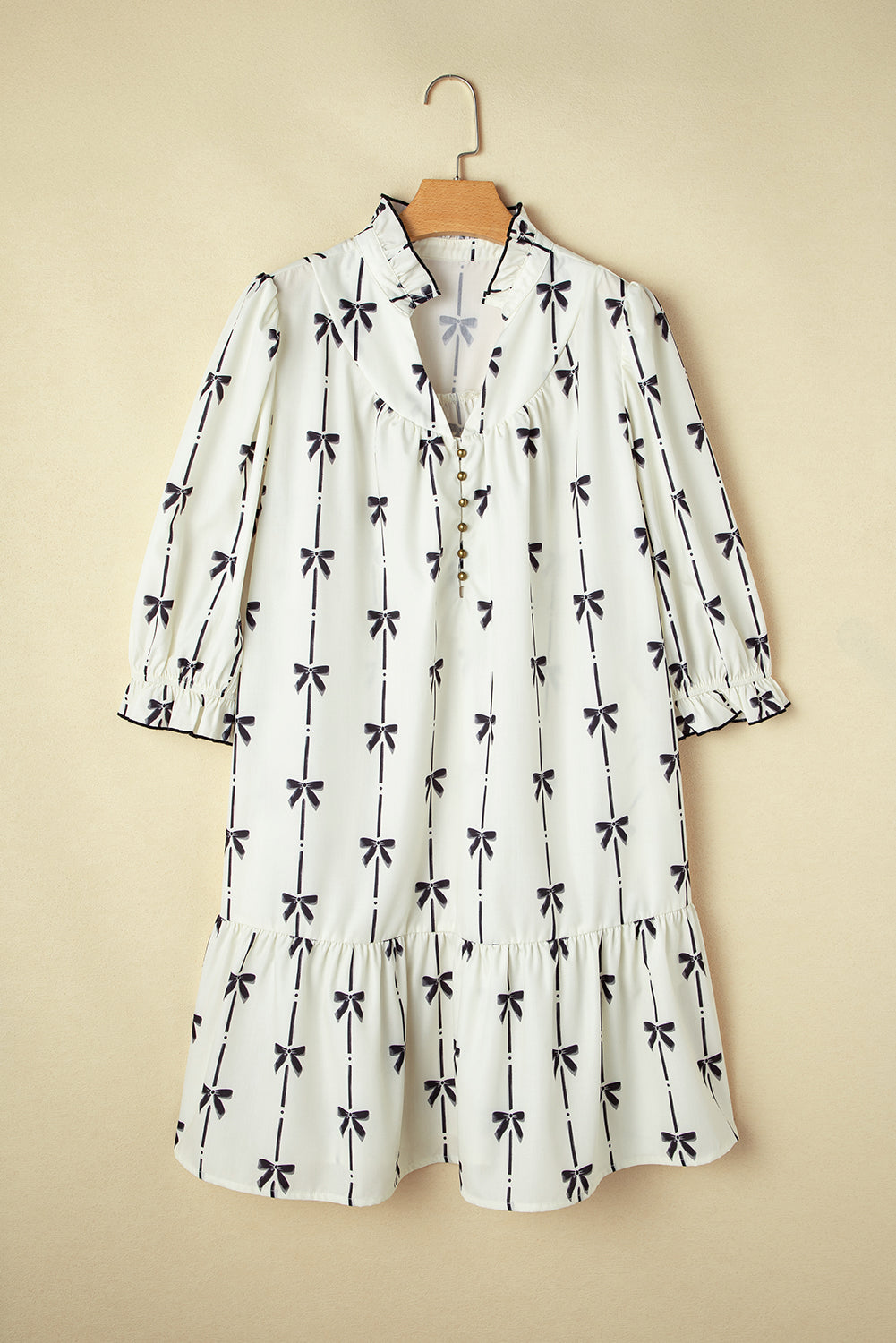 Creamy Chic Bow Dress