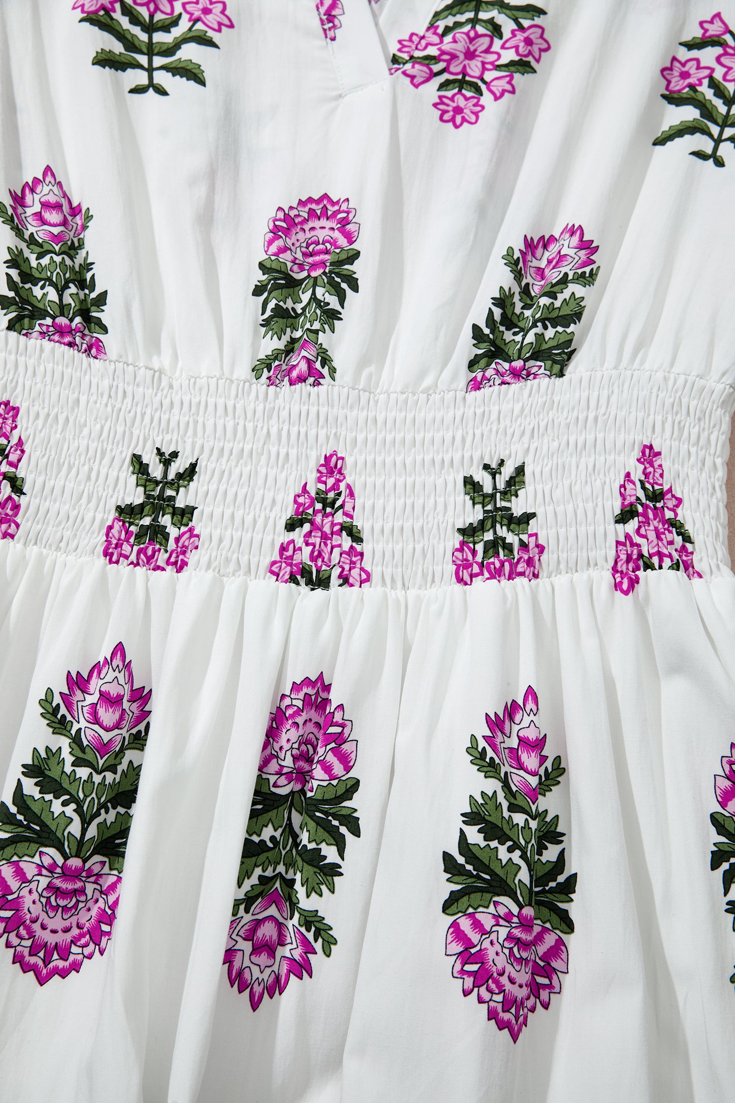 Floral Print Ruffle Hem Maxi Dress