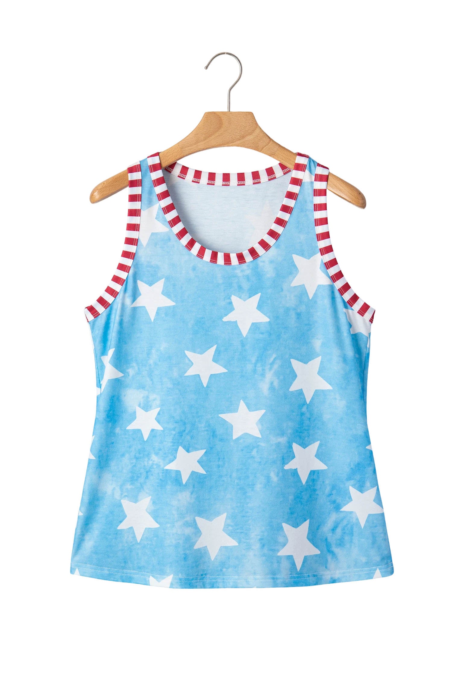 Sky Blue Tie Dye Star Tank Top