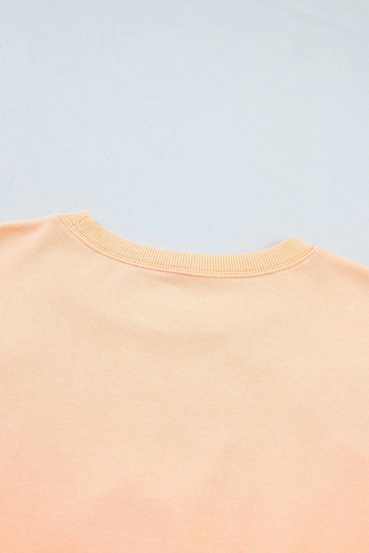 Orange Embroidered Pumpkin Face Drop Shoulder Sweatshirt