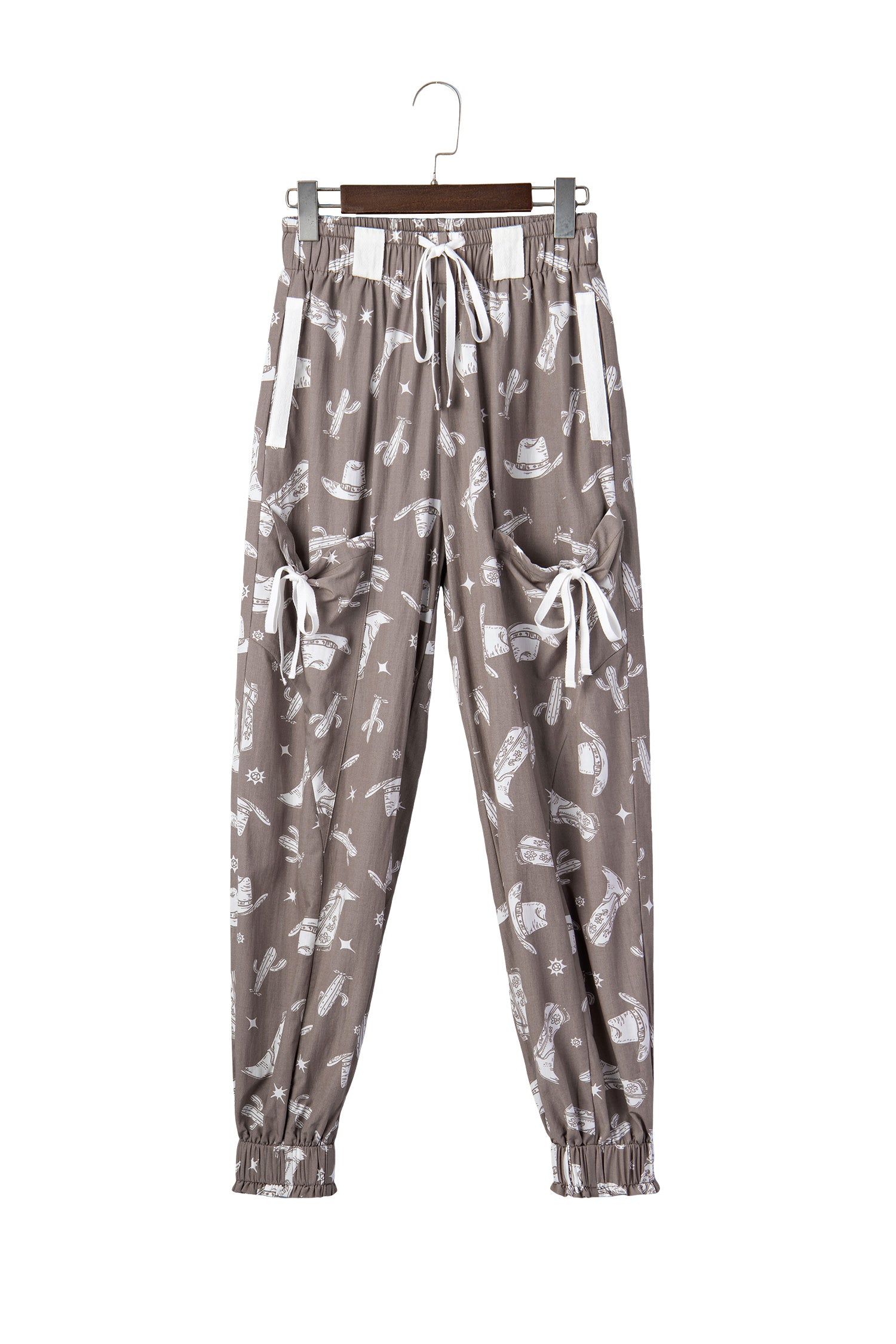 Khaki Western Cactus Cowgirl Jogger Pants