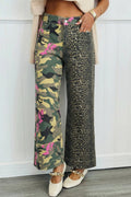 Abstract Camouflage Leopard Jeans