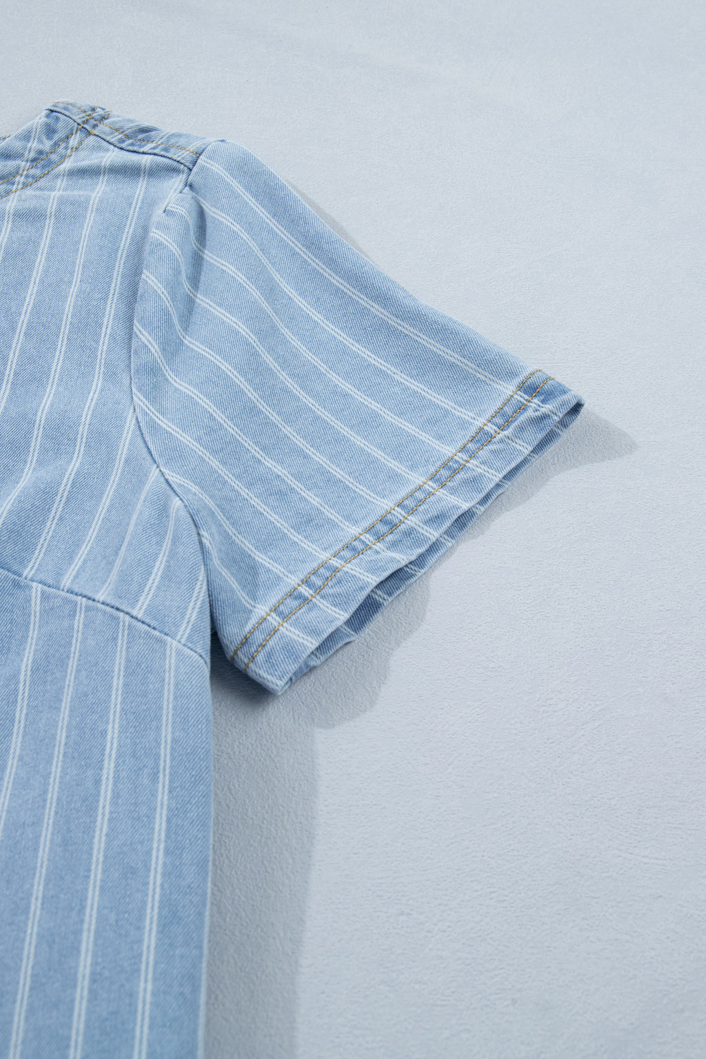 Sky Blue Stripe Denim Mini Dress