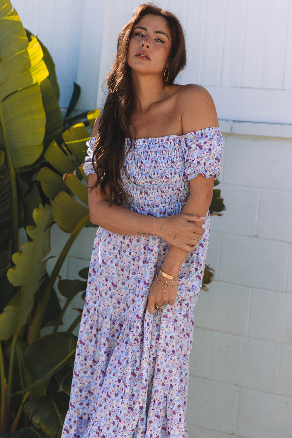 Violet Floral Maxi Dress