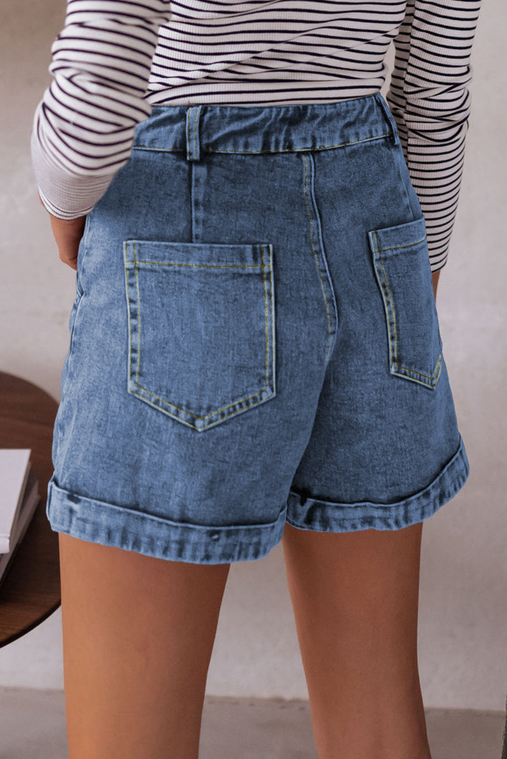 Ivy Seam Denim Shorts