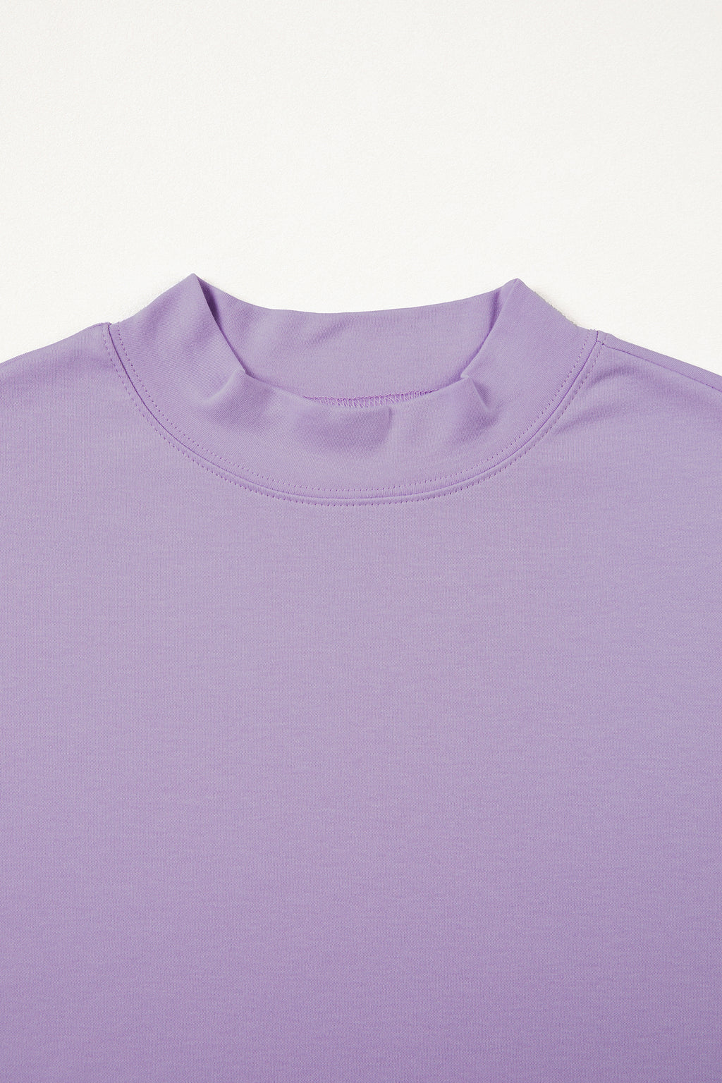 Sachet Pink Solid Color High Neck Oversize Tee